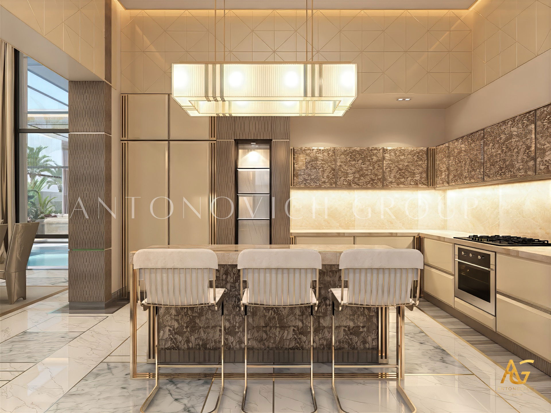 Modern dining space interior