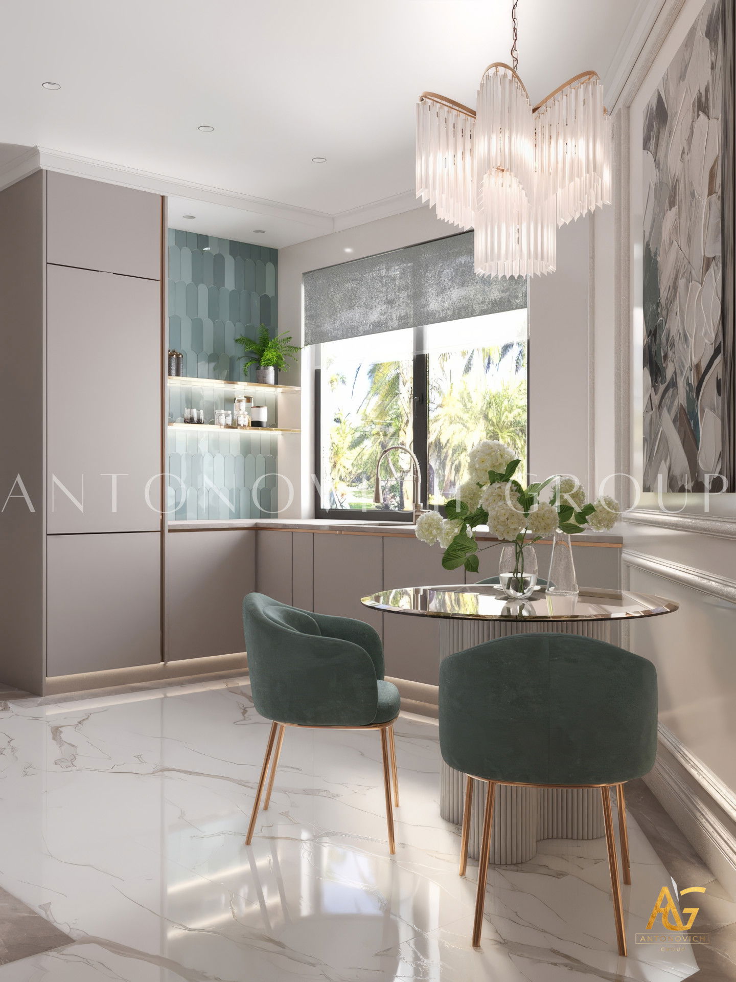 Smart family kitchen interior