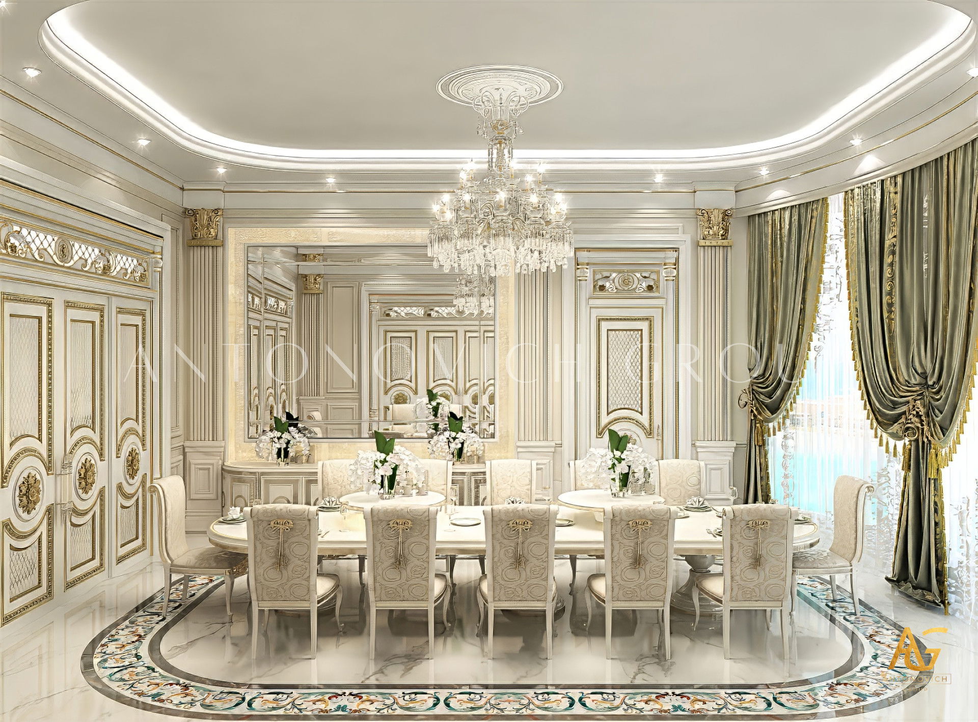 Dining room in classic style