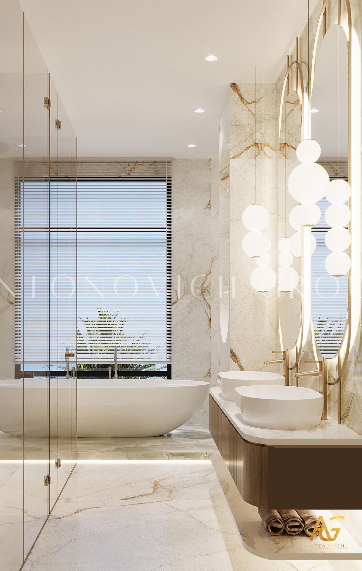 Luxury Bathroom Interior with Window
