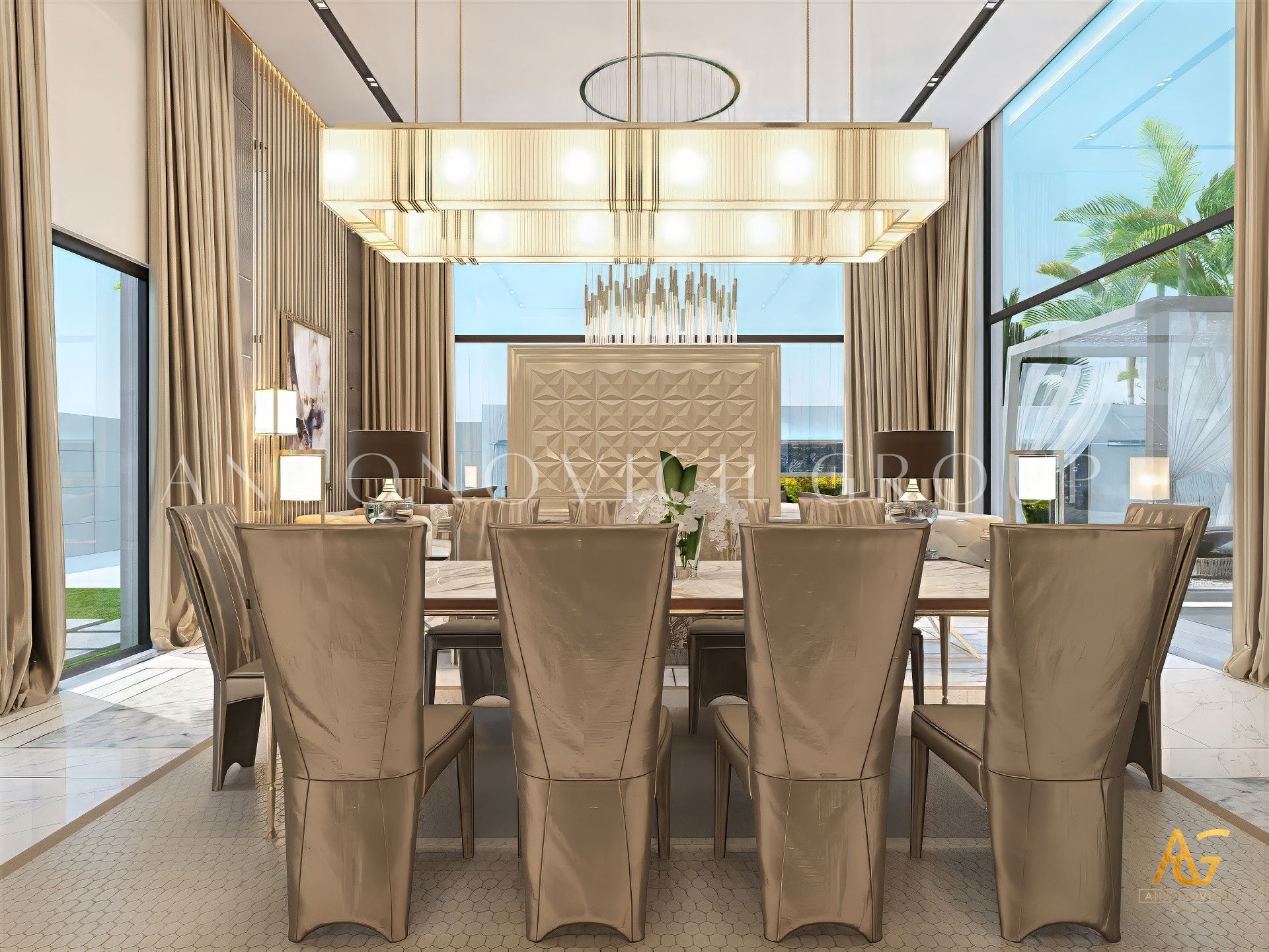 Modern dining space interior