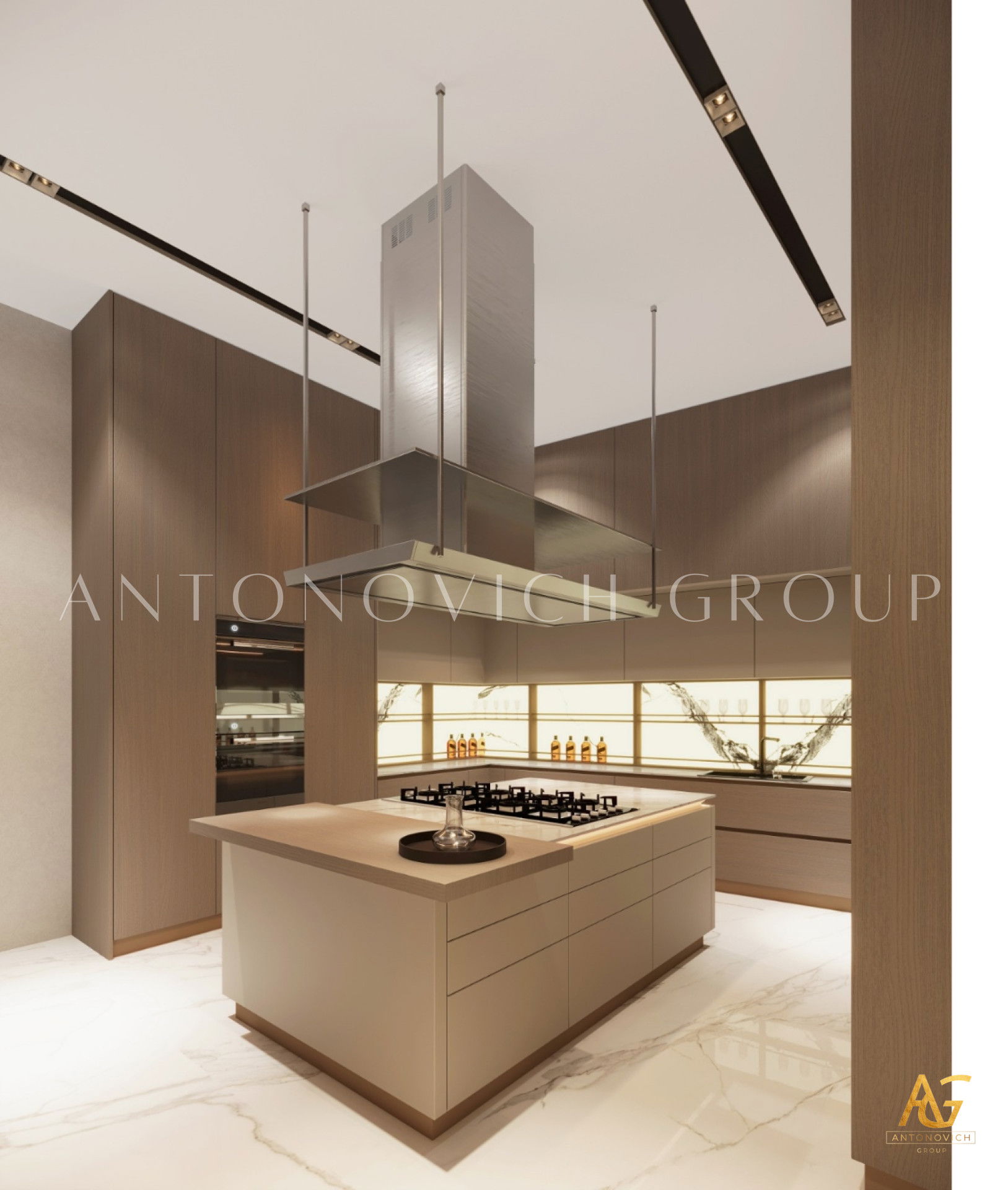 Роскошный интерьер кухни в вилле в Дубае