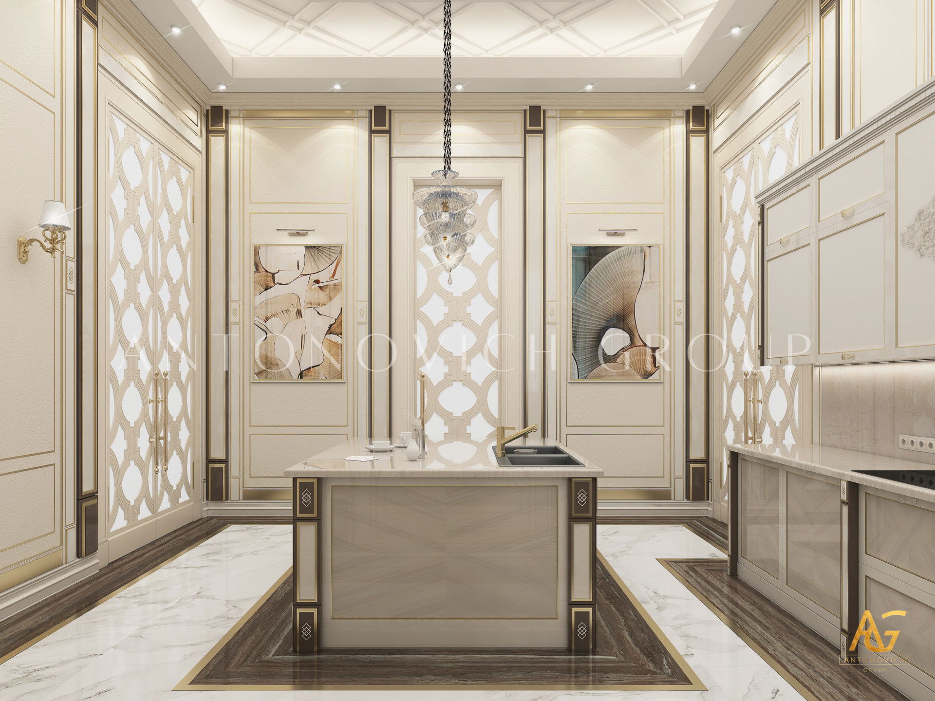فكرة تصميم مطبخ فاخر حديث