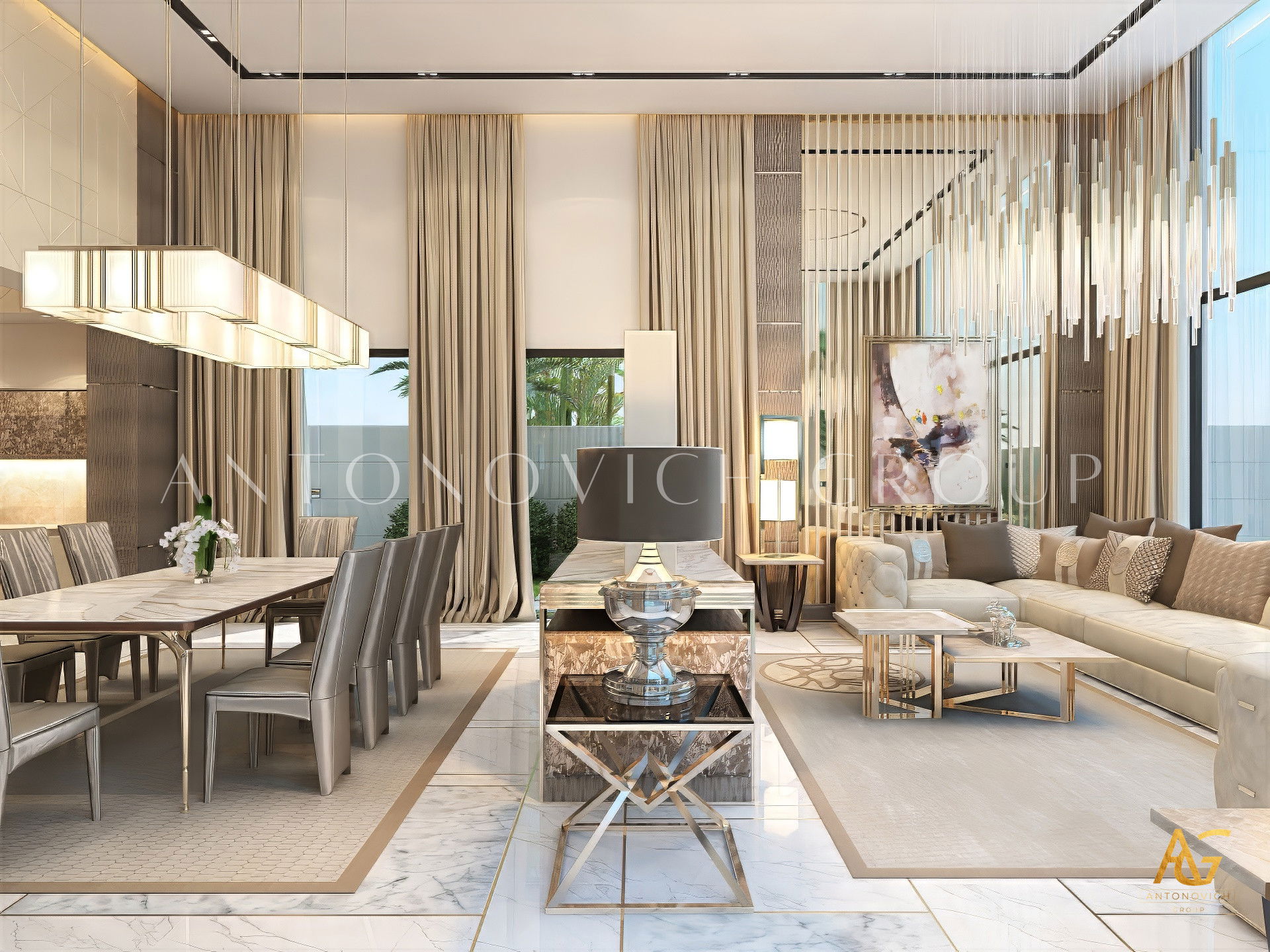 Modern dining space interior