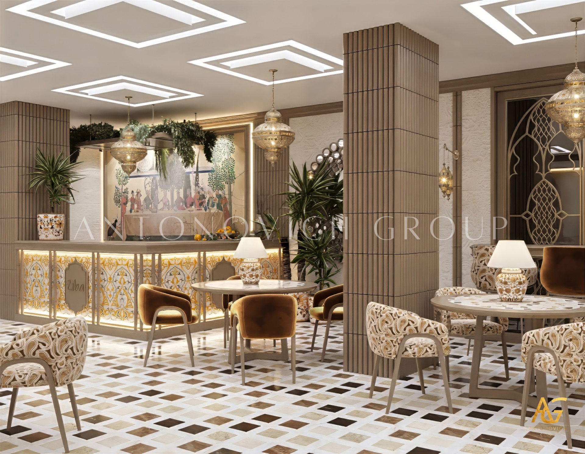 تصميم داخلي حصري لمطعم