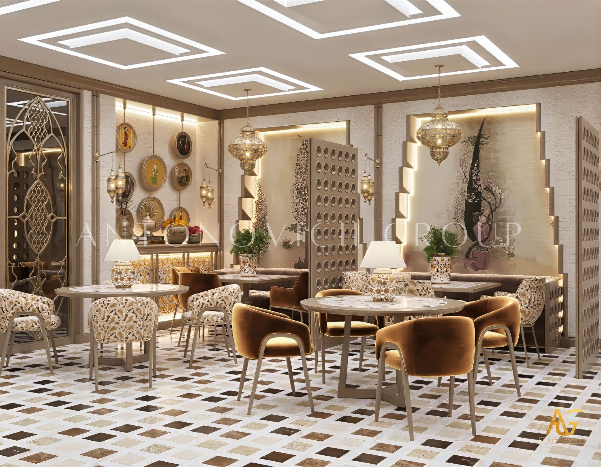 تصميم داخلي حصري لمطعم