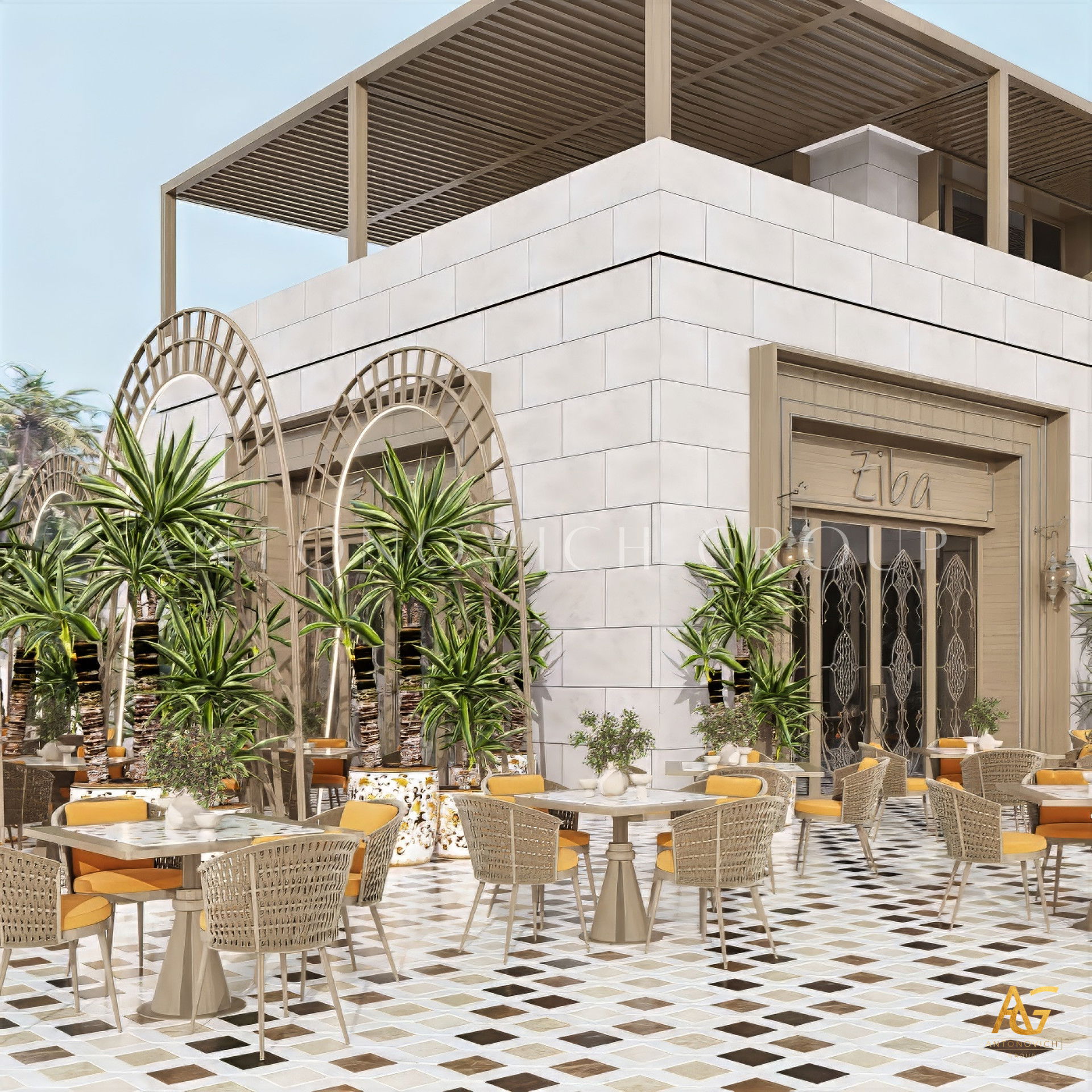 خطط تصميم معماري لمقهي