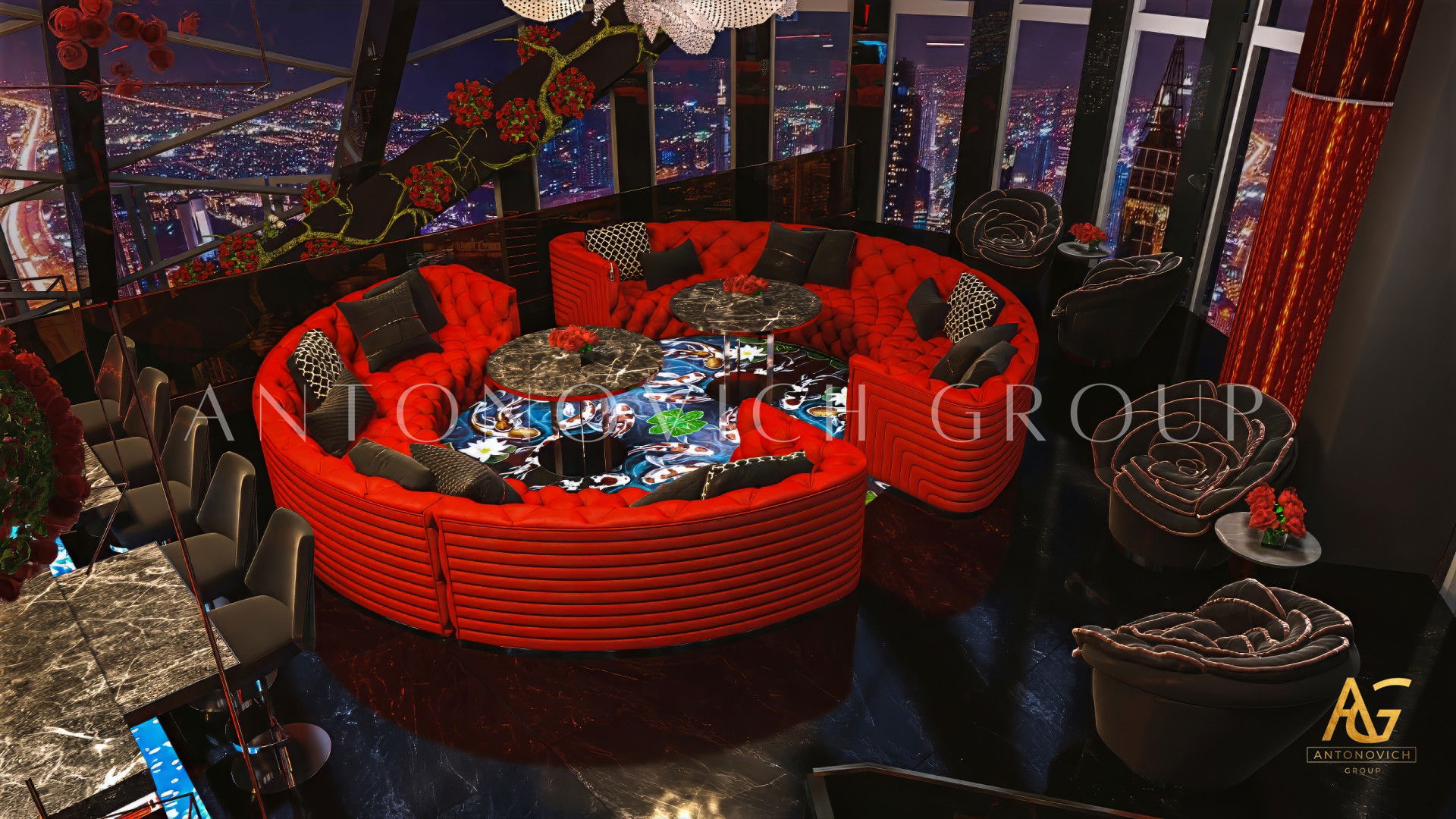 Просторное кафе в торговом центре