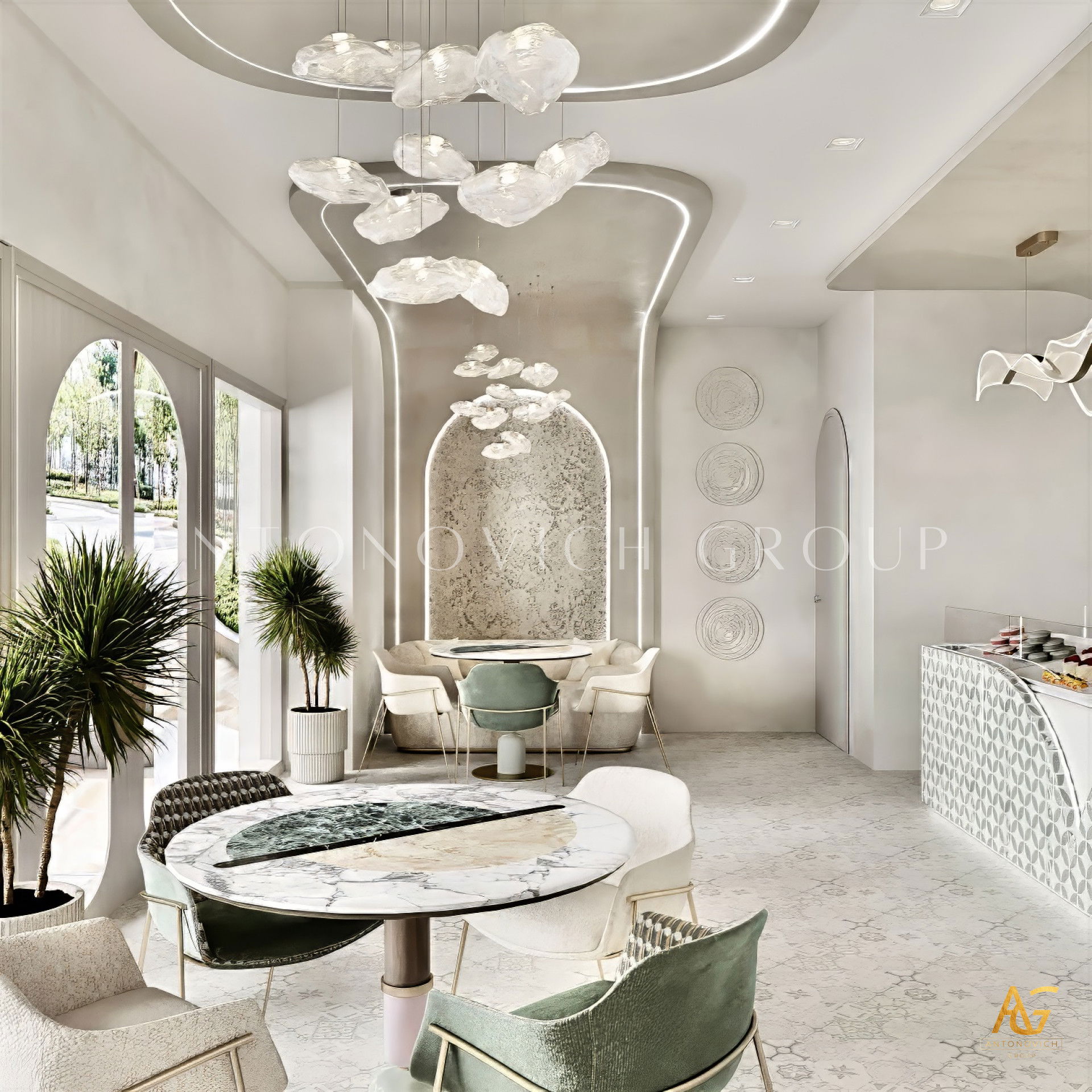 خطط تصميم معماري لمقهي