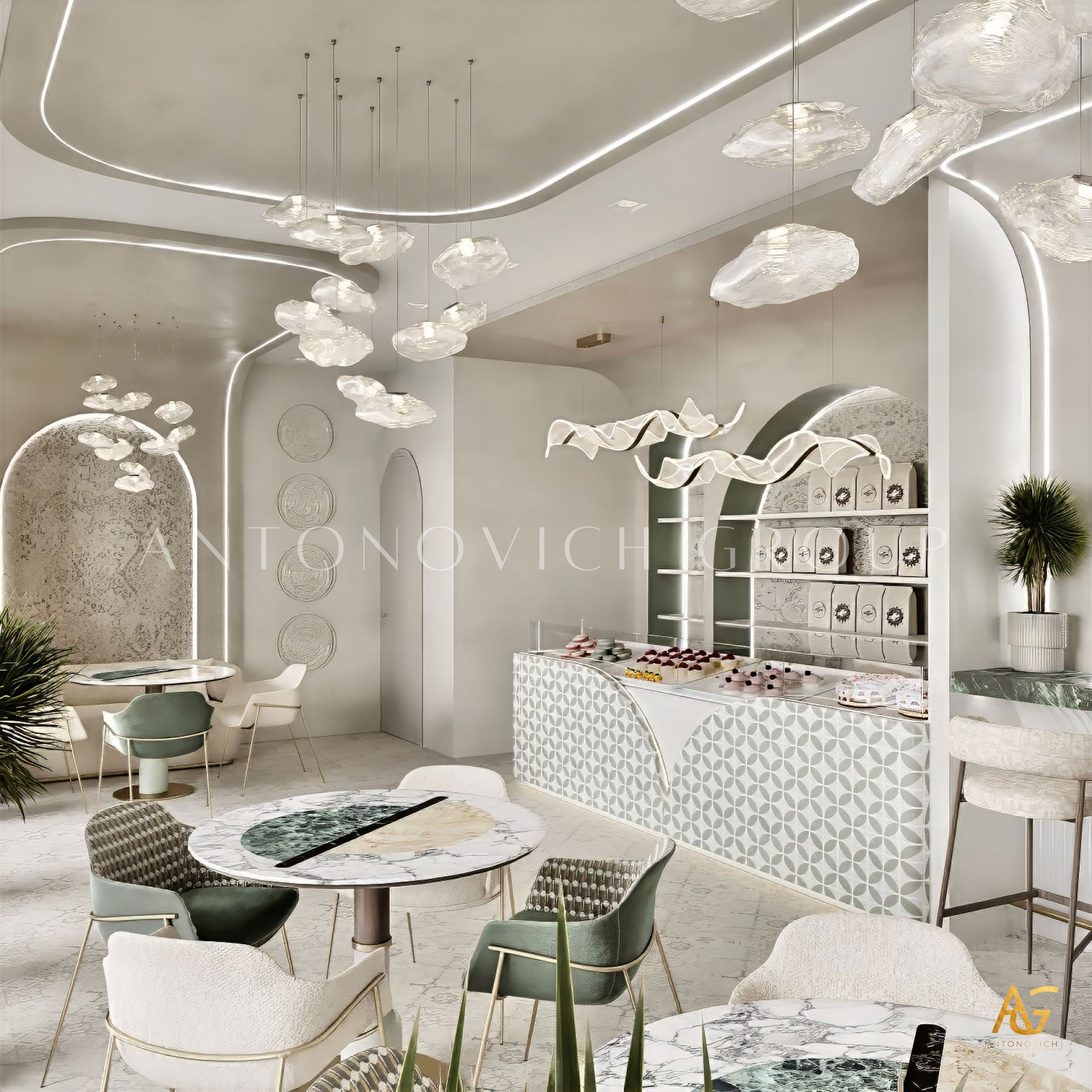 خطط تصميم معماري لمقهي