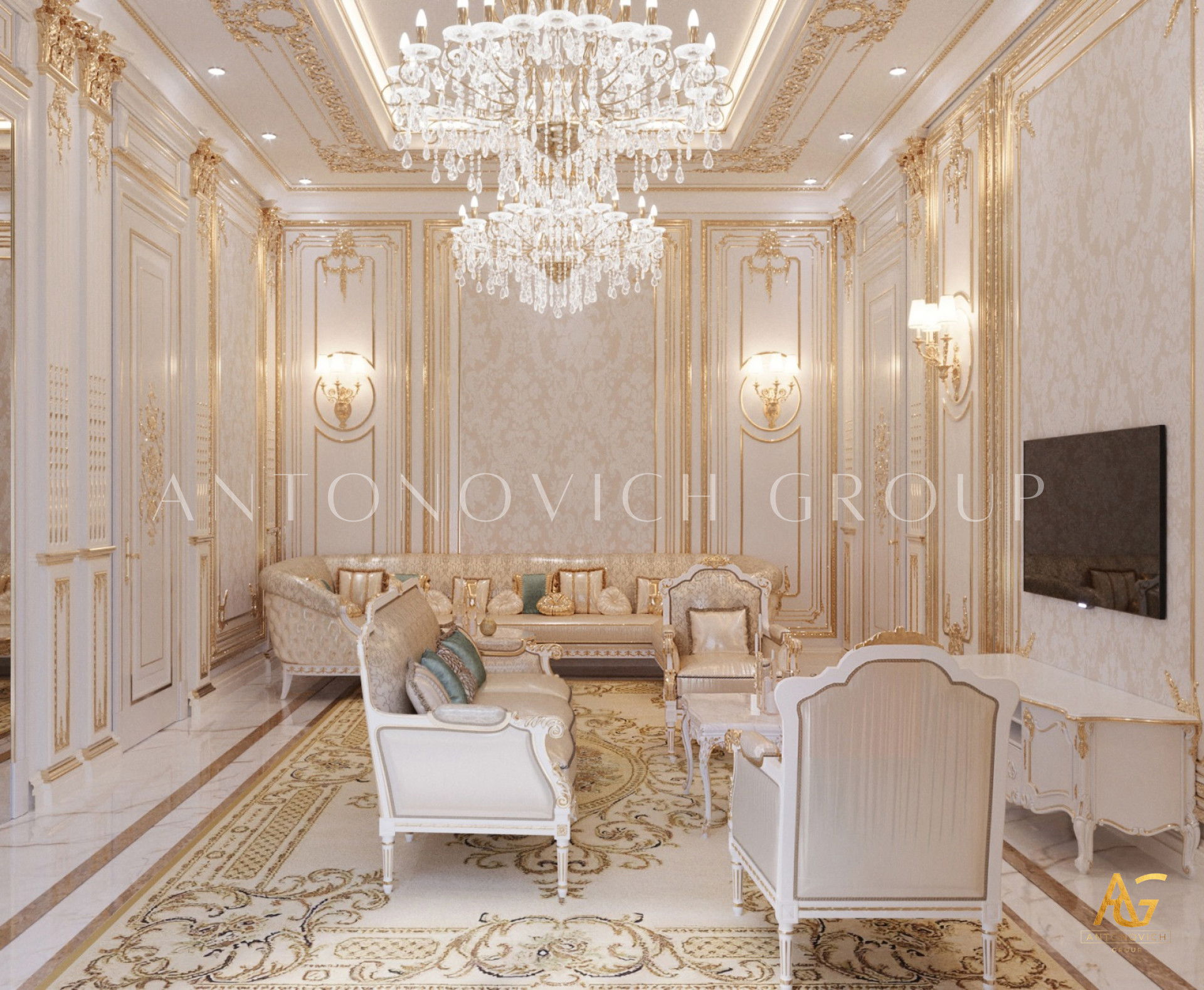 Дизайн маджлиса: лёгкость, голубая палитра и уют