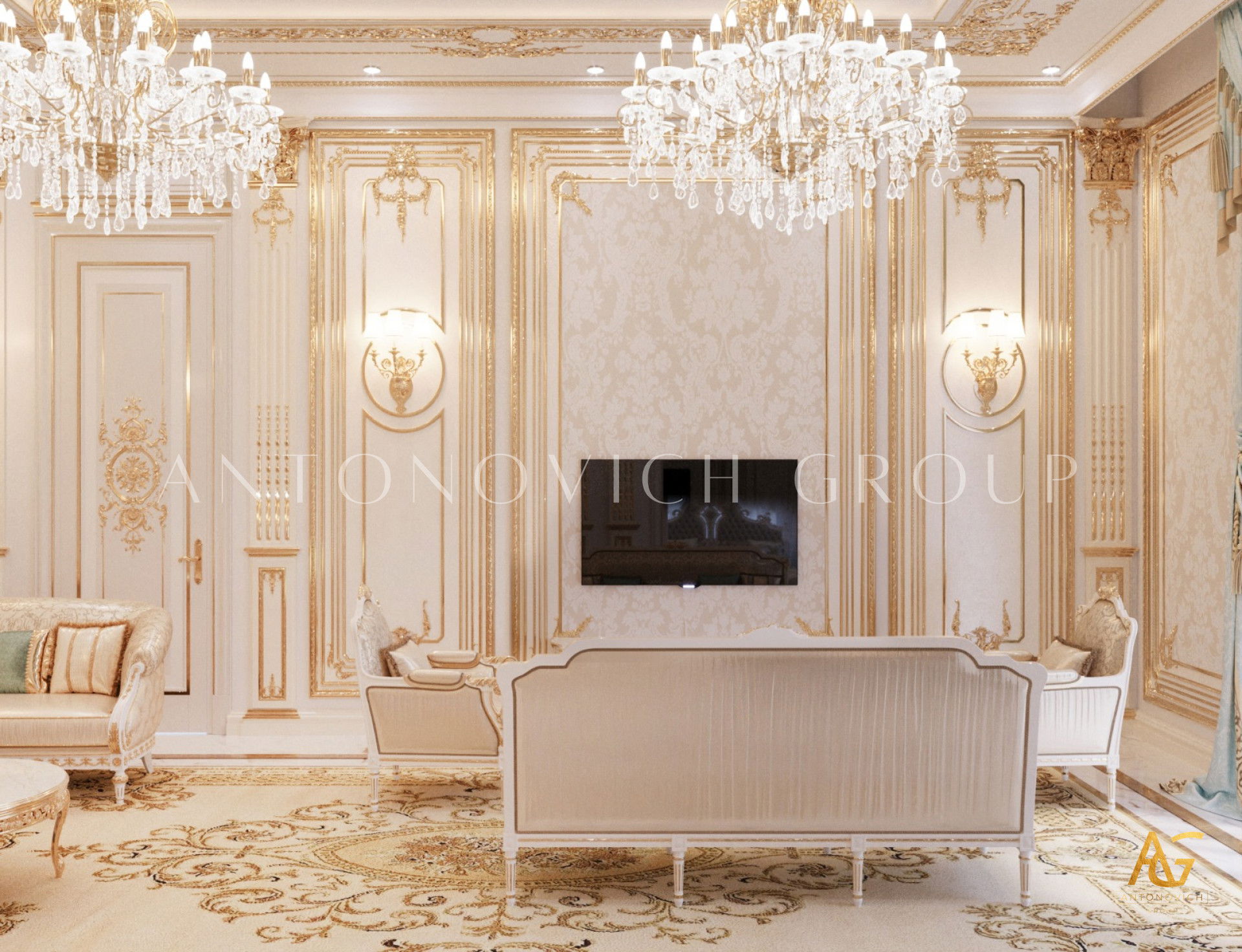 Дизайн маджлиса: лёгкость, голубая палитра и уют