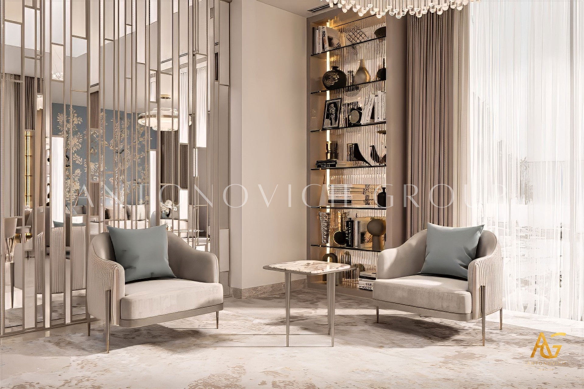 تصميم داخلي لغرفة طعام في الامارات