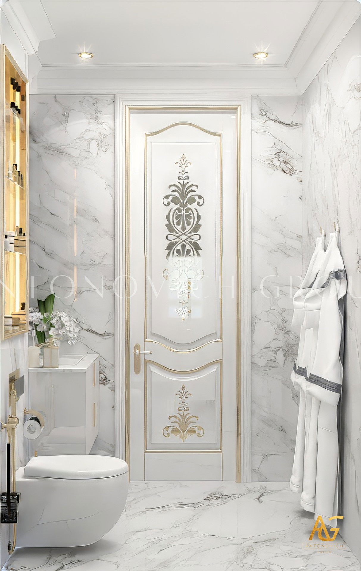 Refined Bathroom interior design