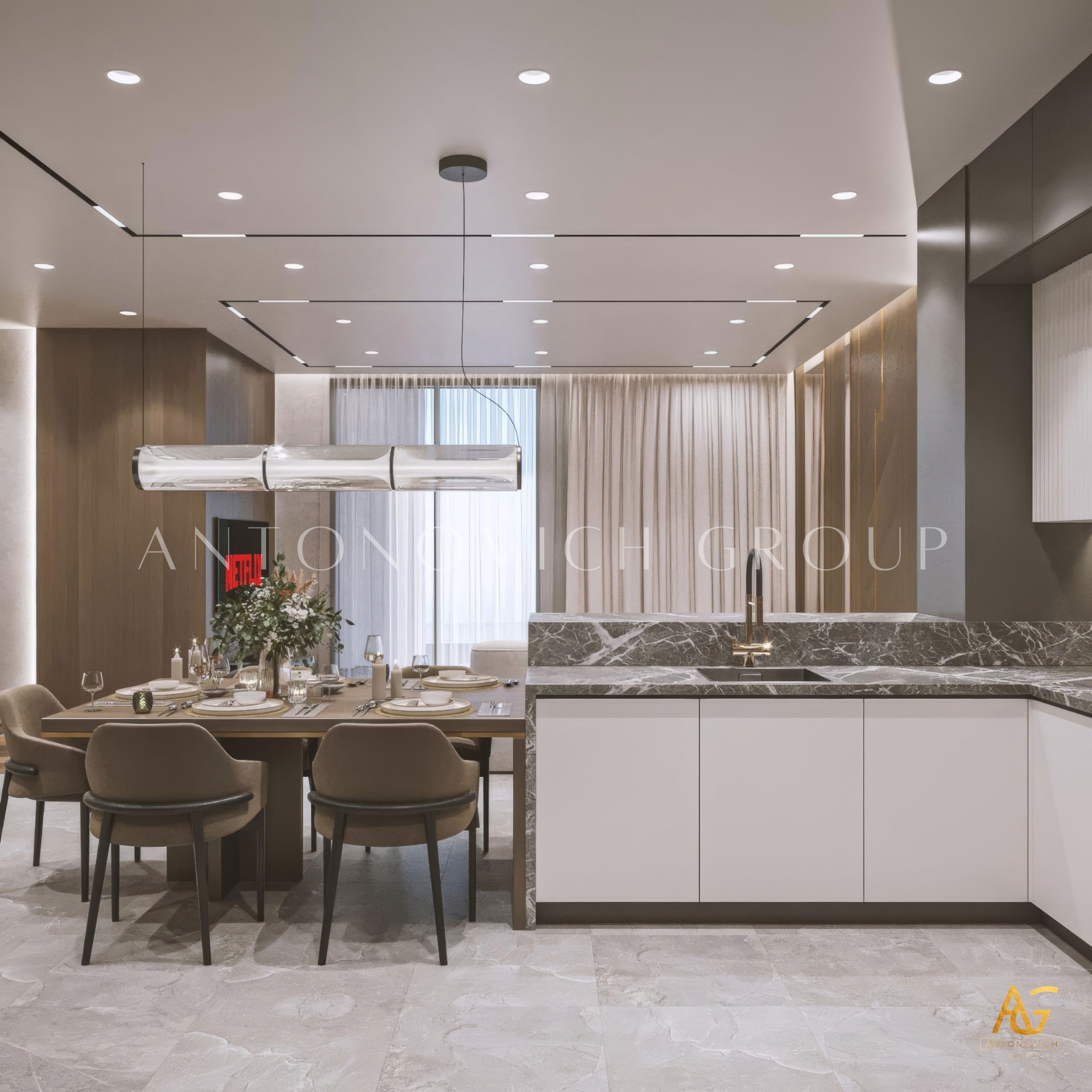 Уникальный стиль интерьера столовой