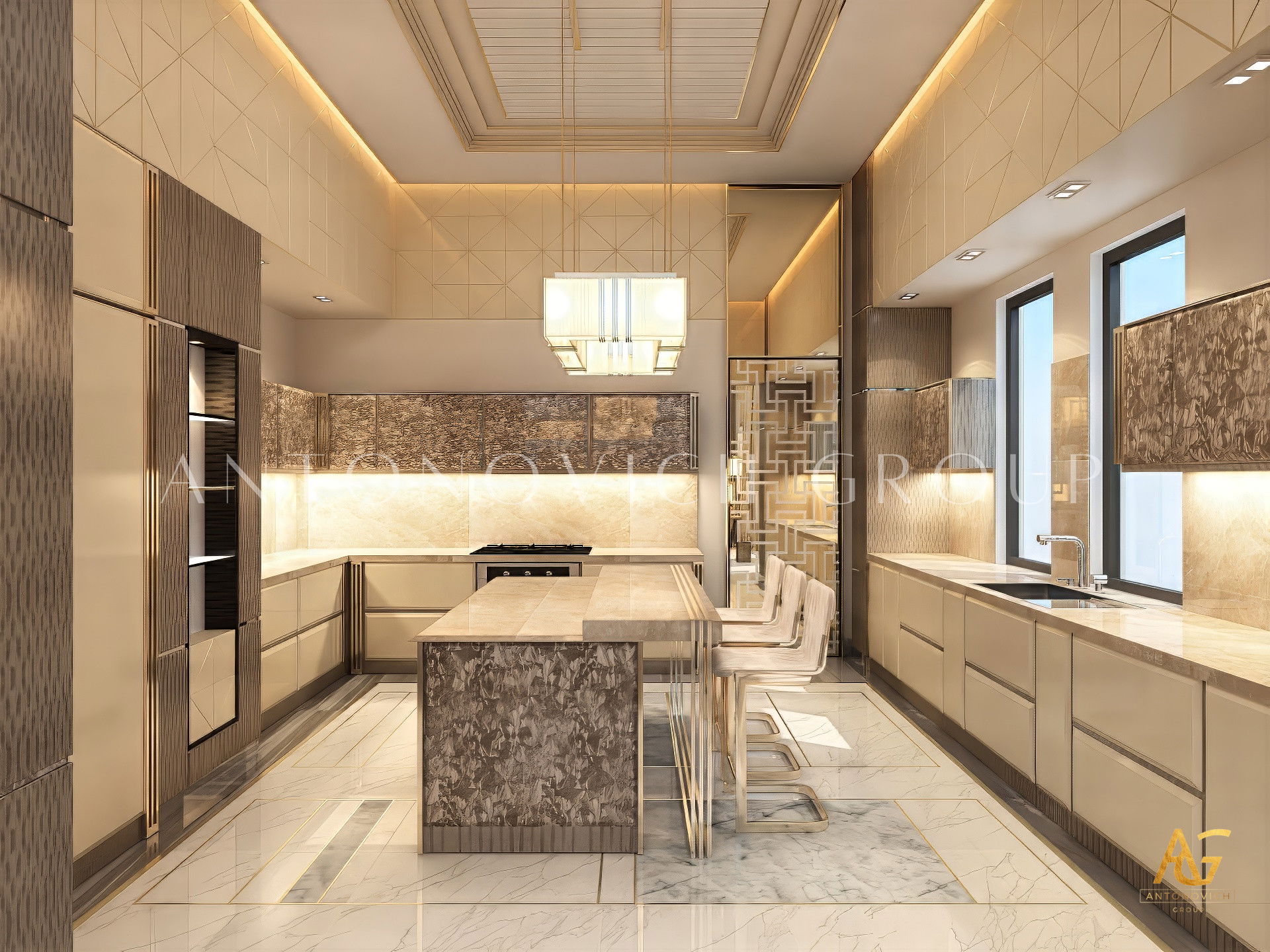 Modern dining space interior