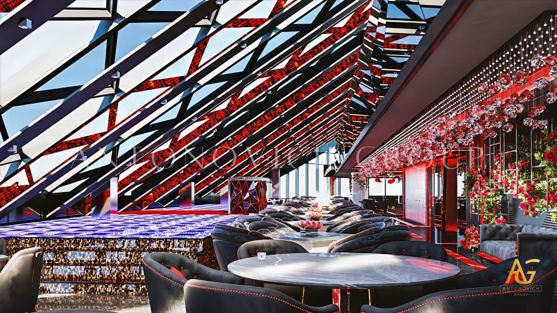 Просторное кафе в торговом центре