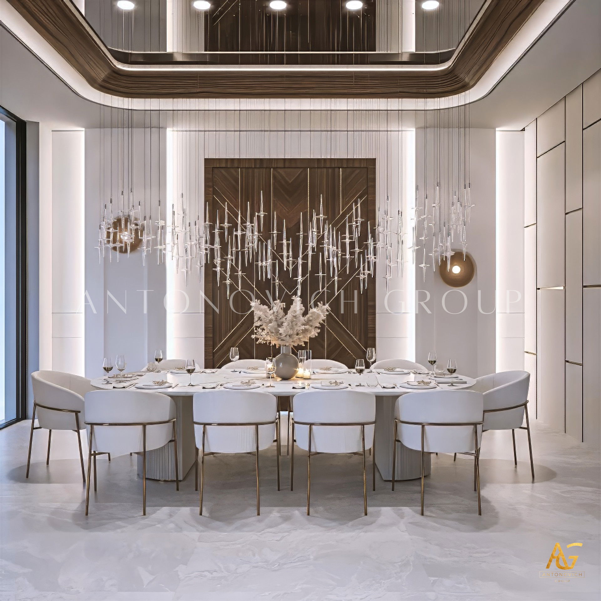 غرفة طعام مشرقة