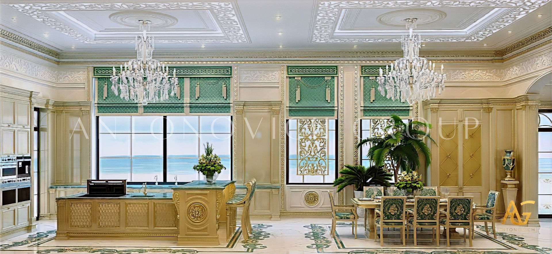 Elegant Blue Kitchen Design