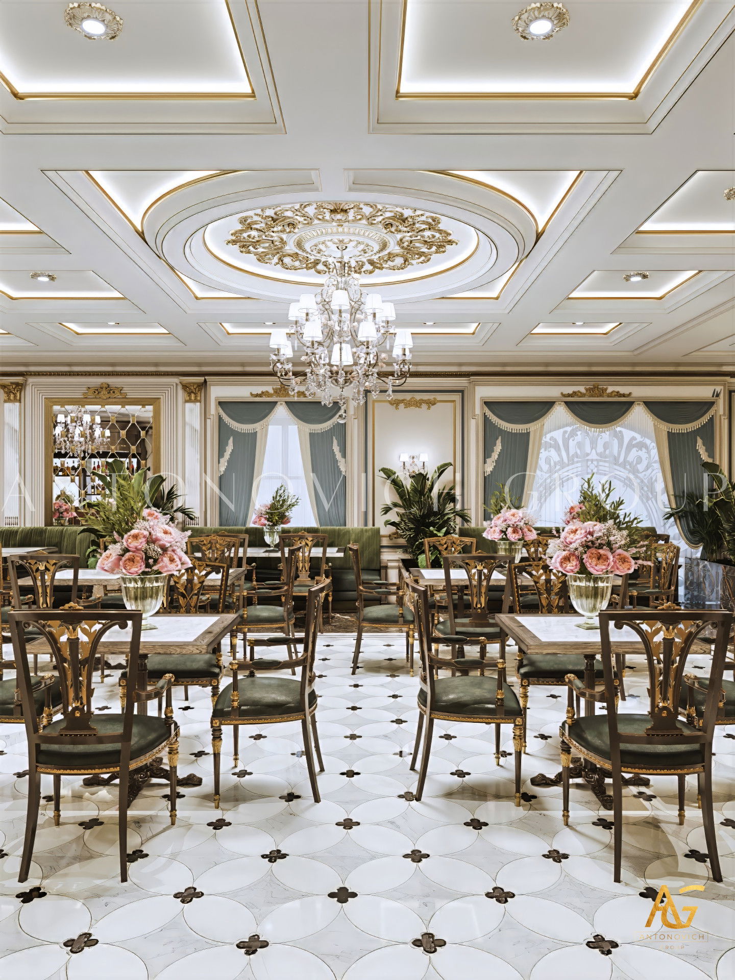 Restaurant's Interior in Classic Style