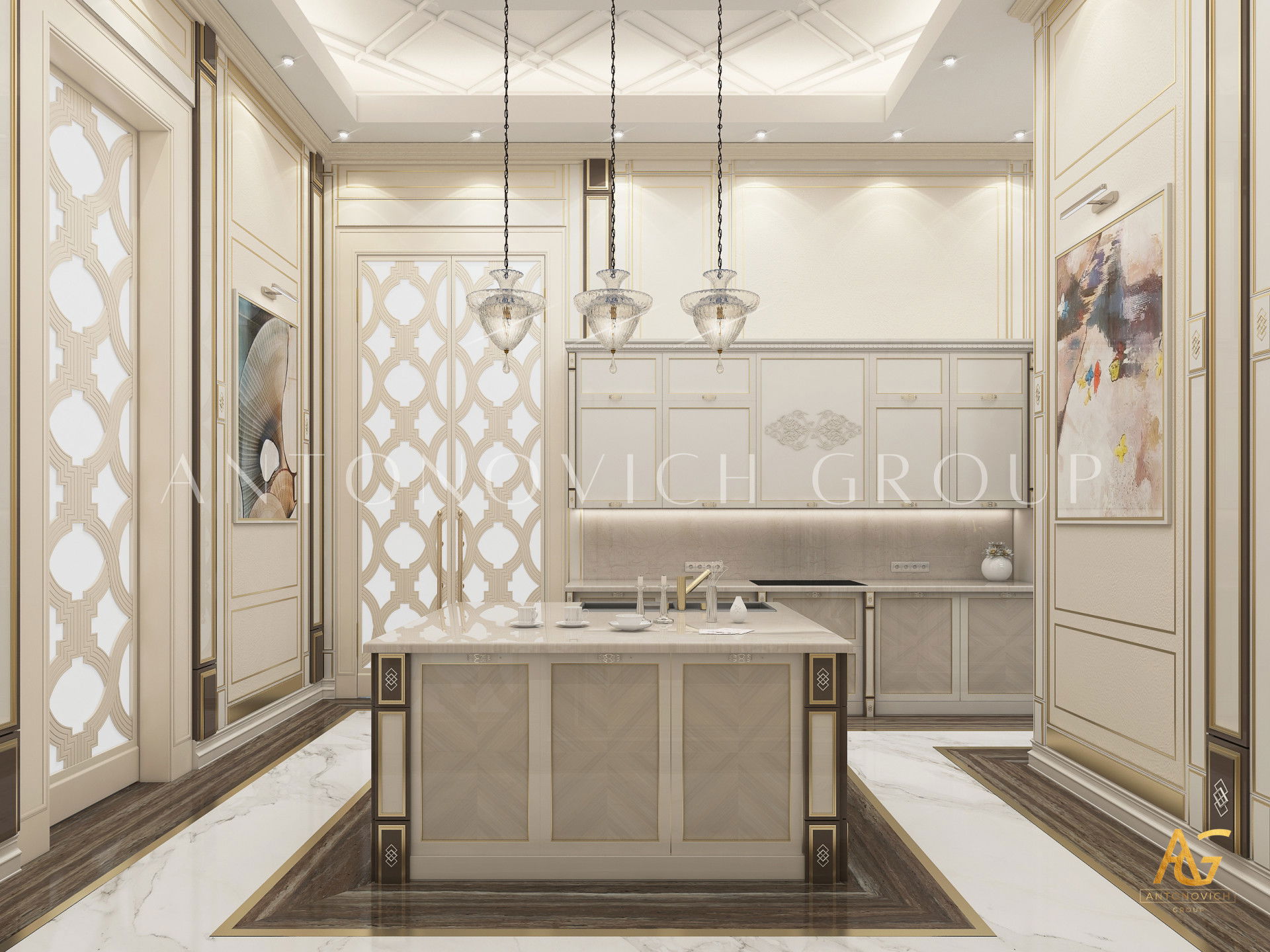 فكرة تصميم مطبخ فاخر حديث