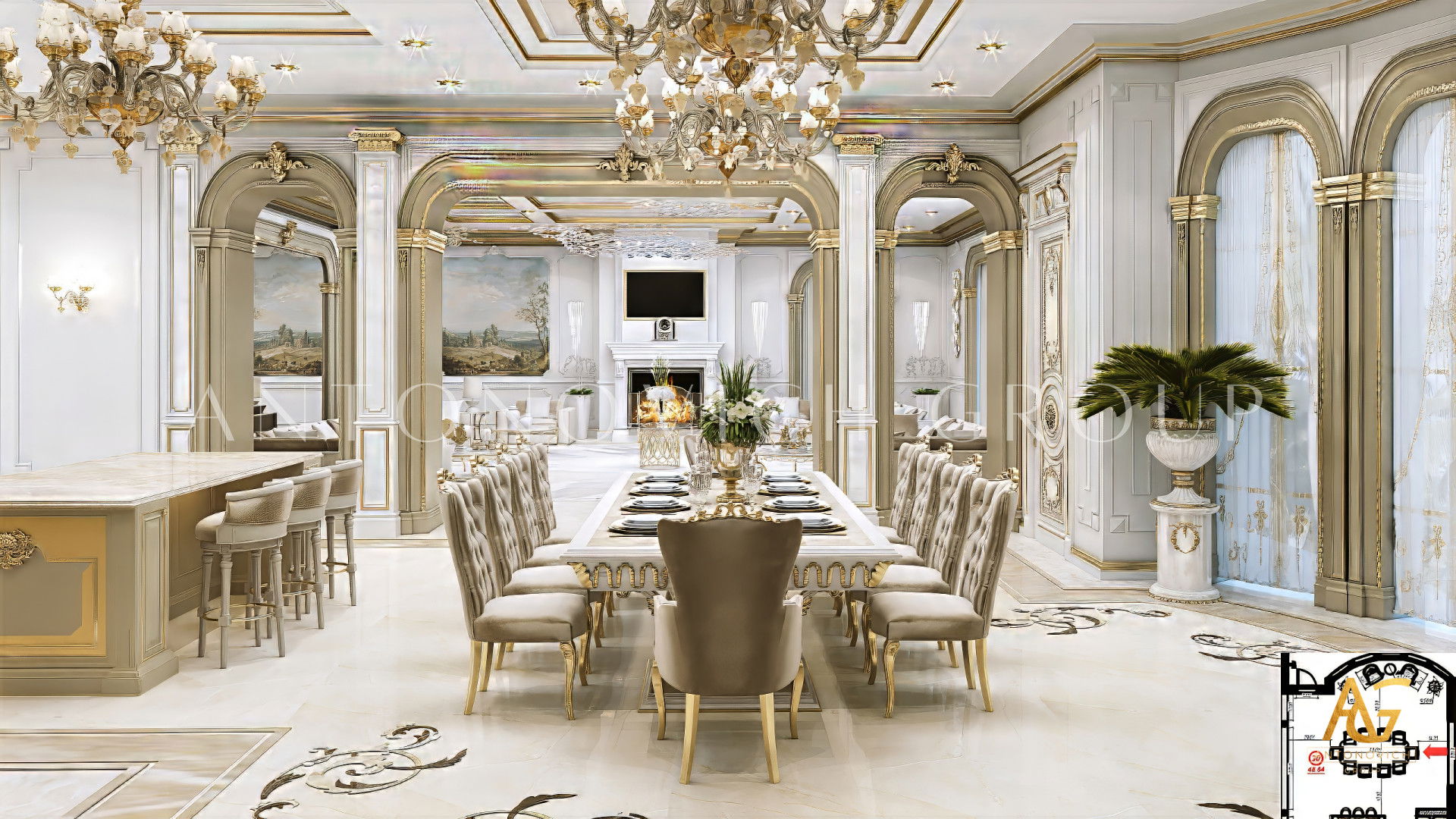 Изысканный дизайн столовой — Антонович Дизайн