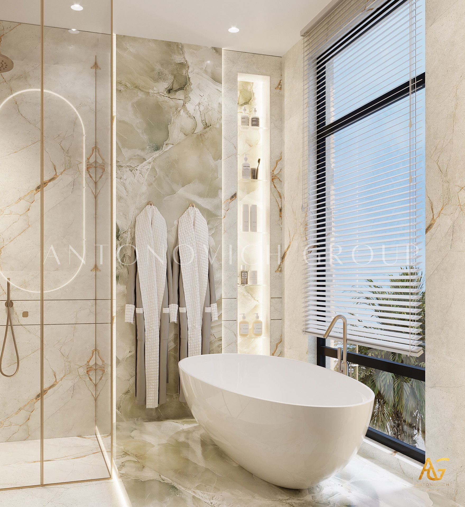 Luxury Bathroom Interior with Window