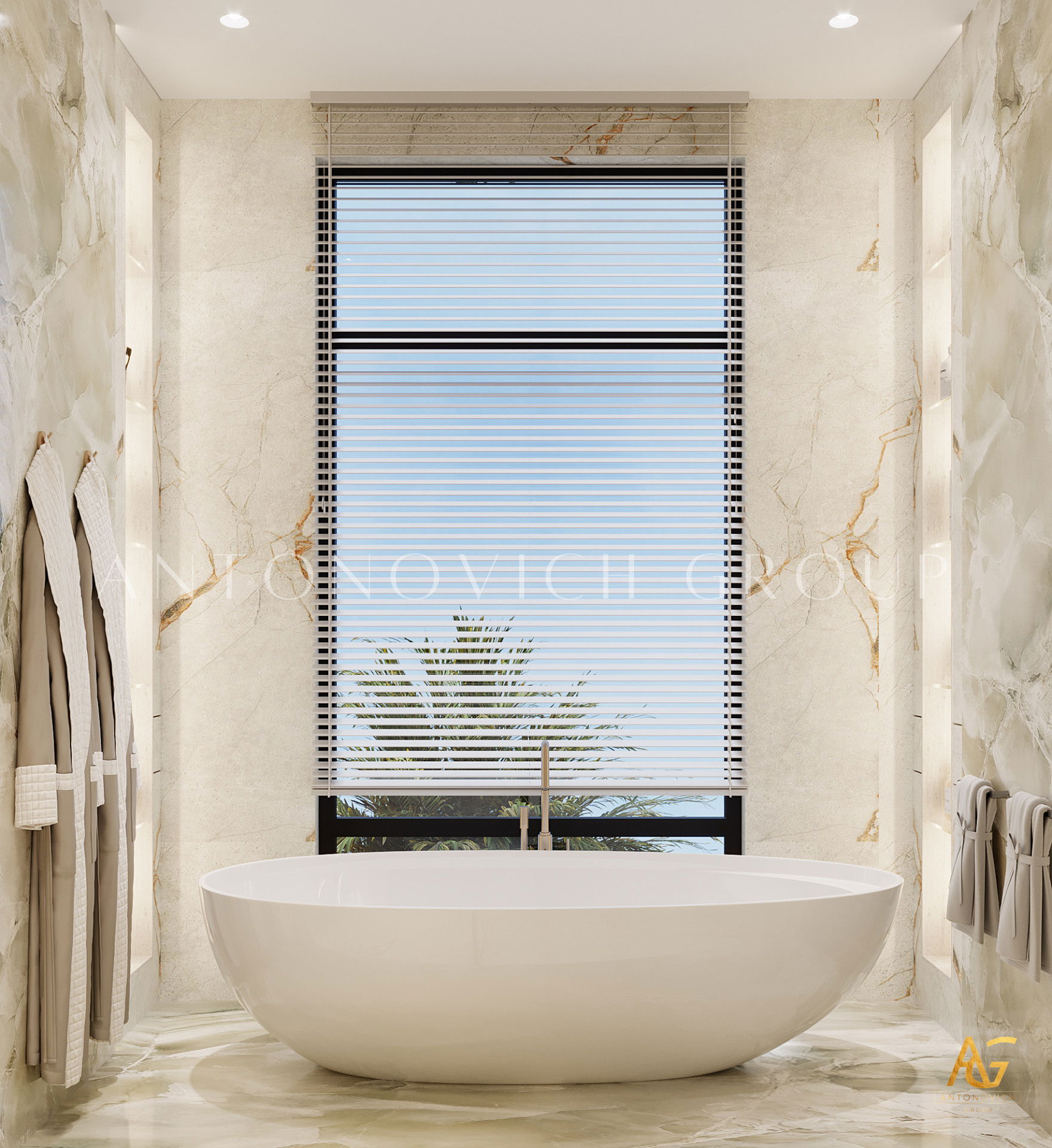 Luxury Bathroom Interior with Window