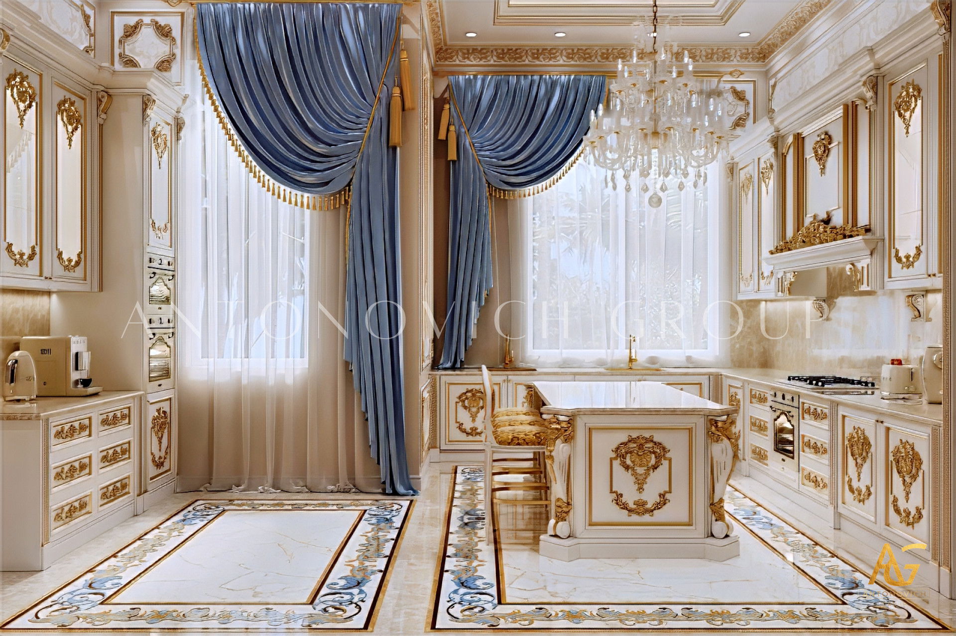 تصميم كلاسيكي للمطبخ