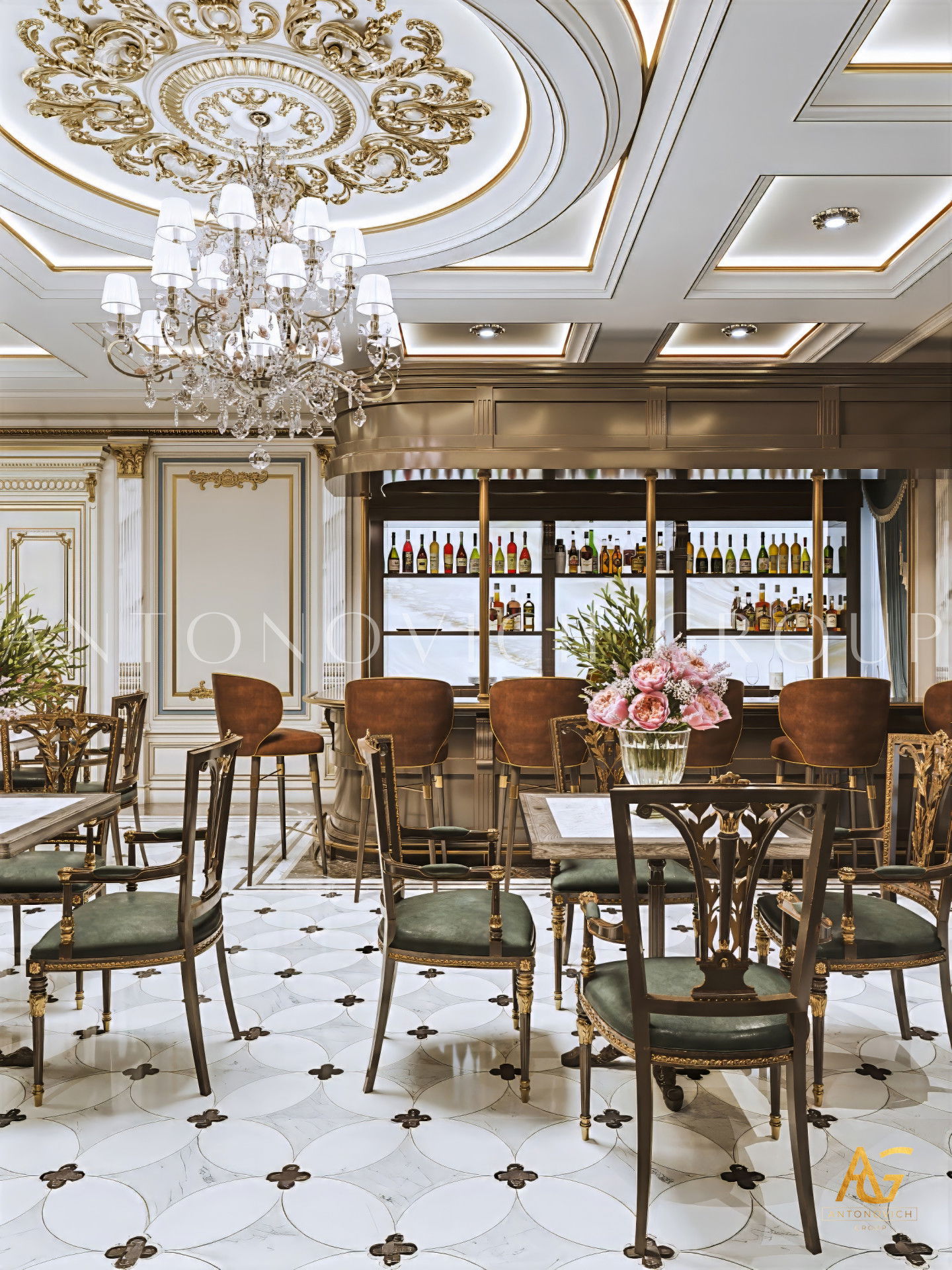 Restaurant's Interior in Classic Style