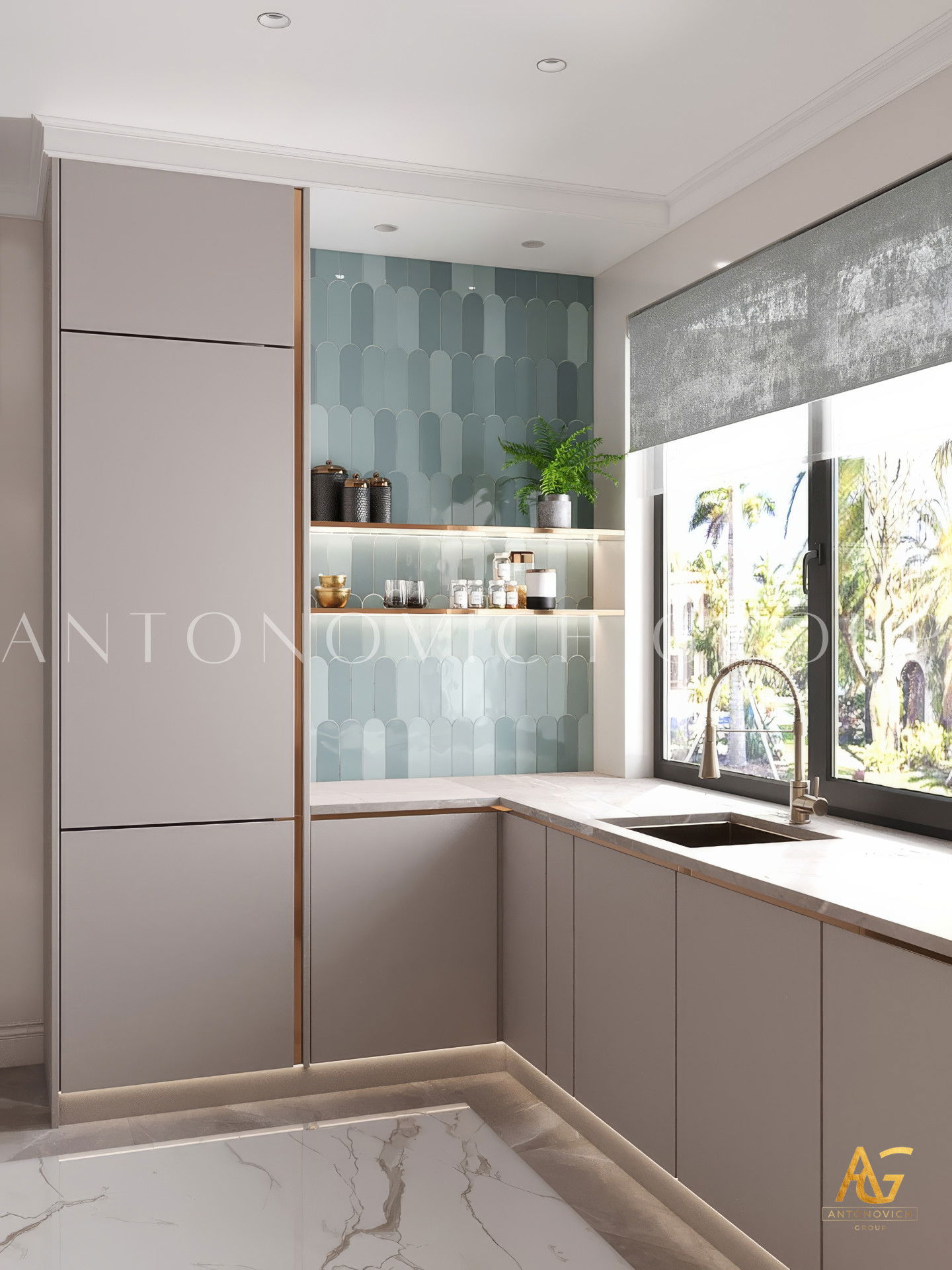 Smart family kitchen interior