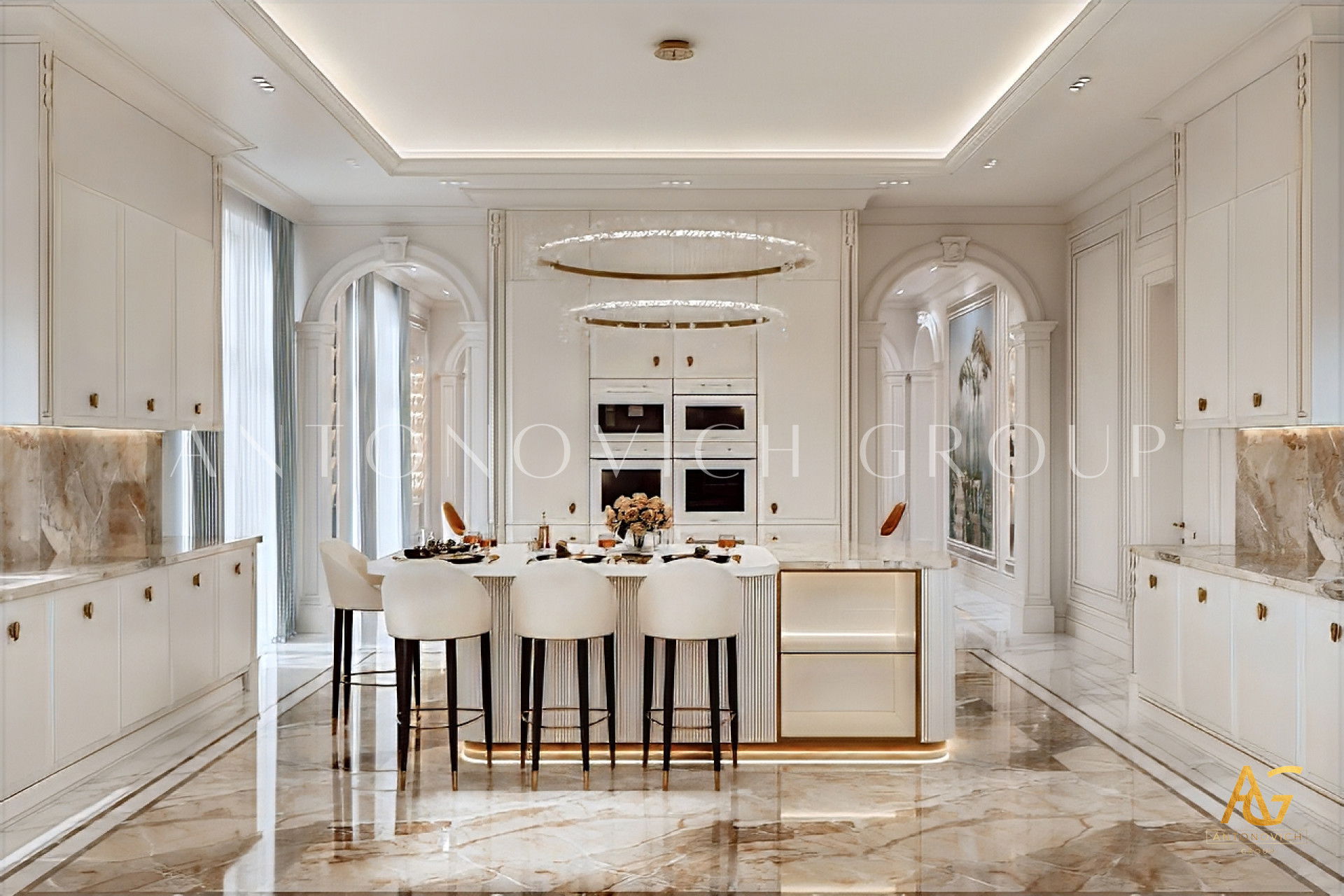 Элегантный интерьер кухни и декор