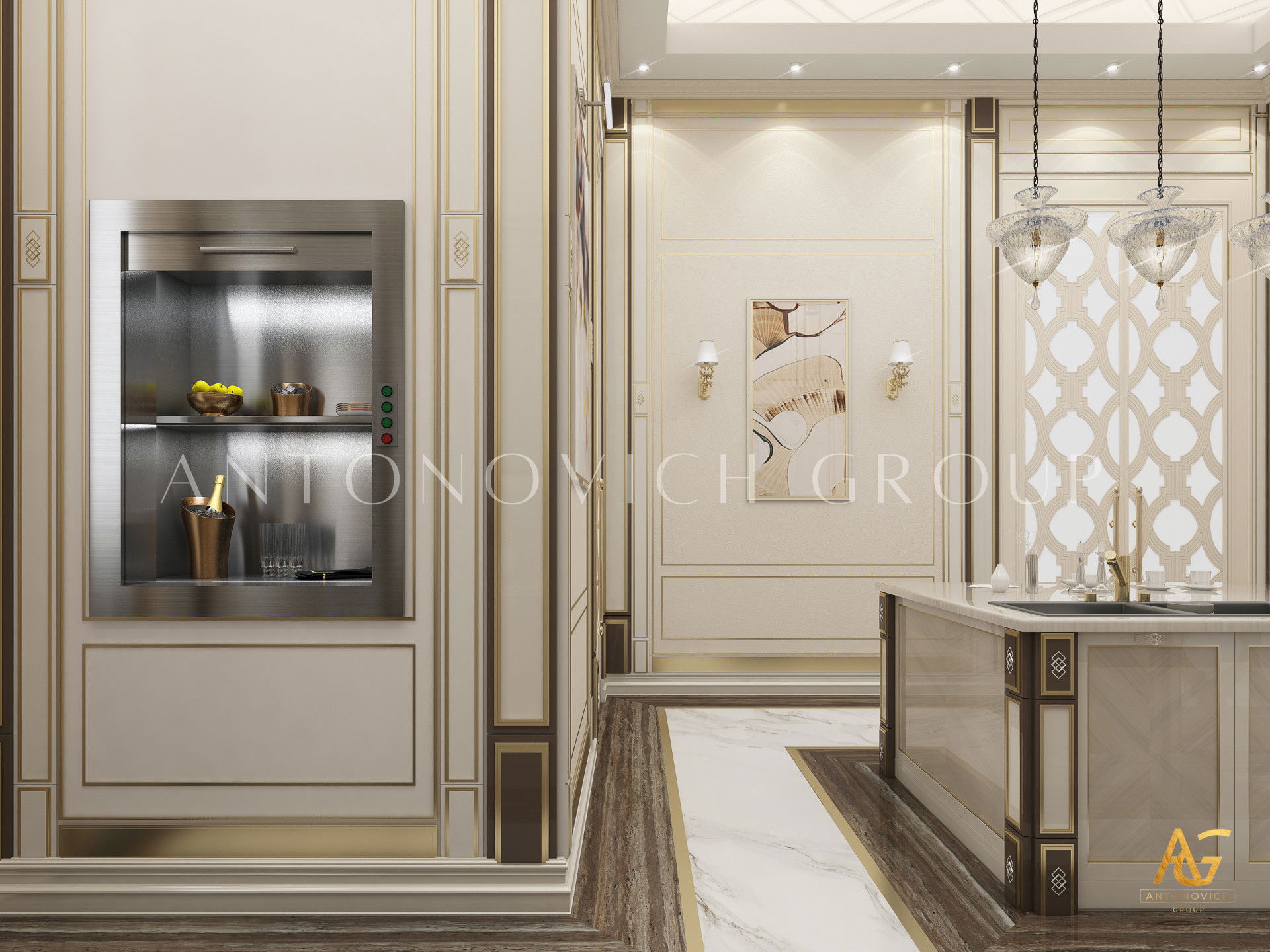 فكرة تصميم مطبخ فاخر حديث