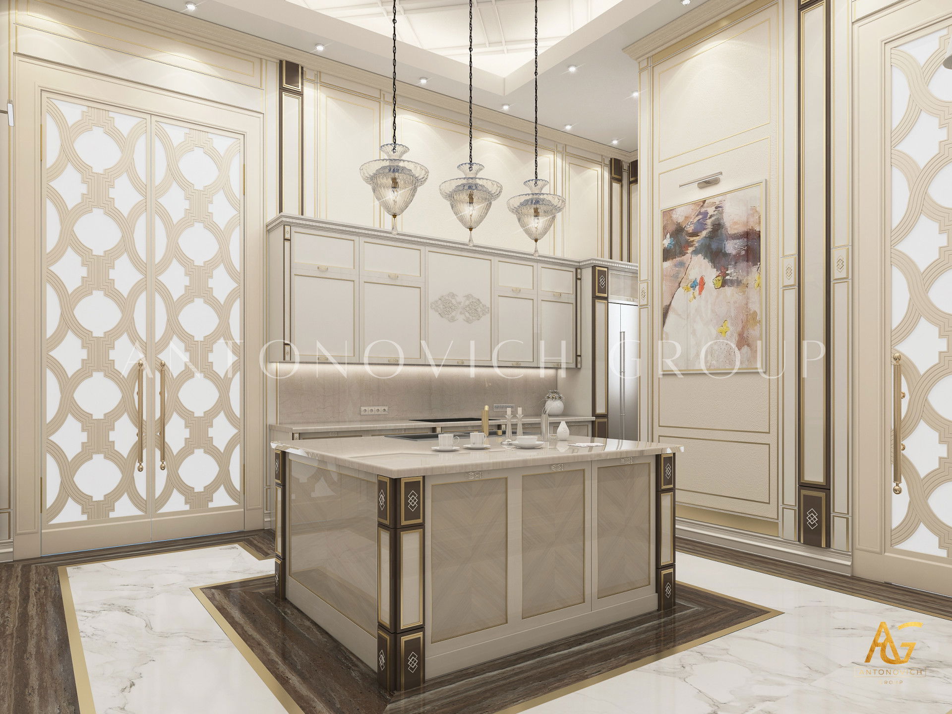 فكرة تصميم مطبخ فاخر حديث