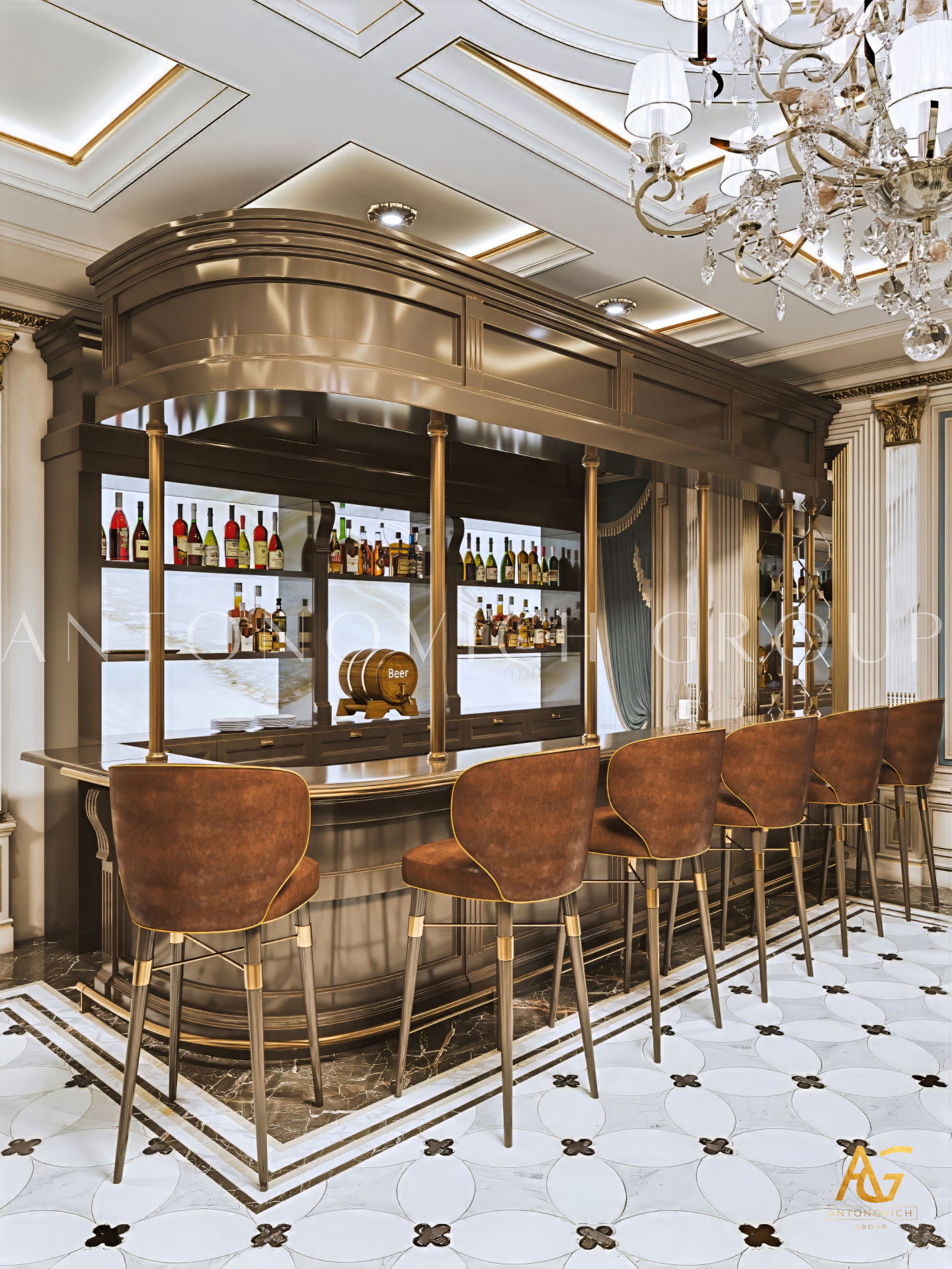 Restaurant's Interior in Classic Style