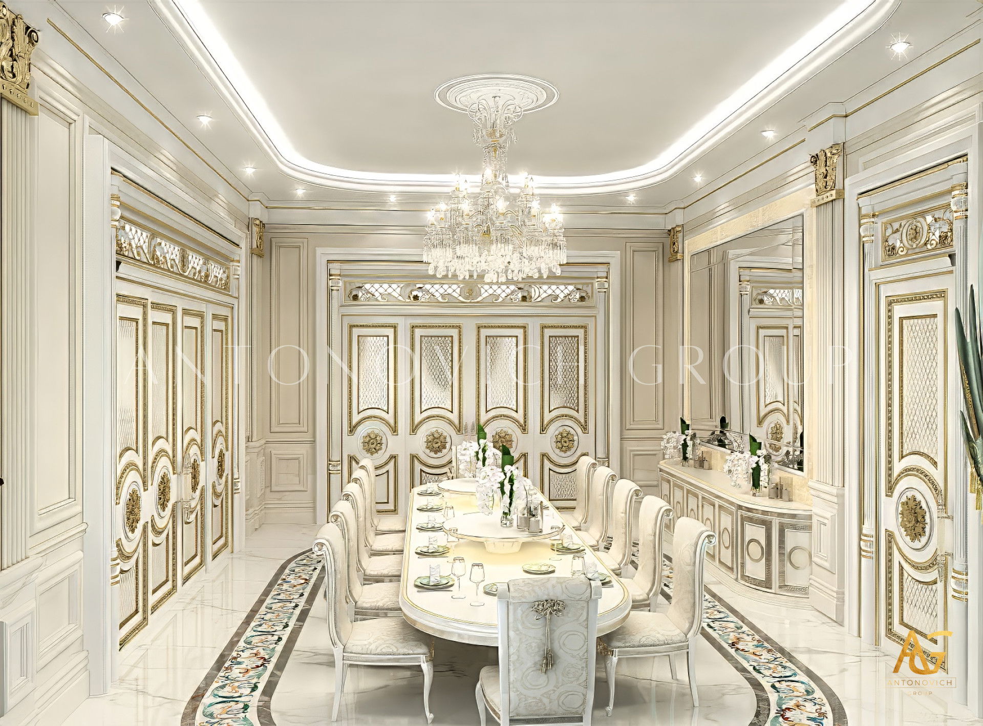 Dining room in classic style