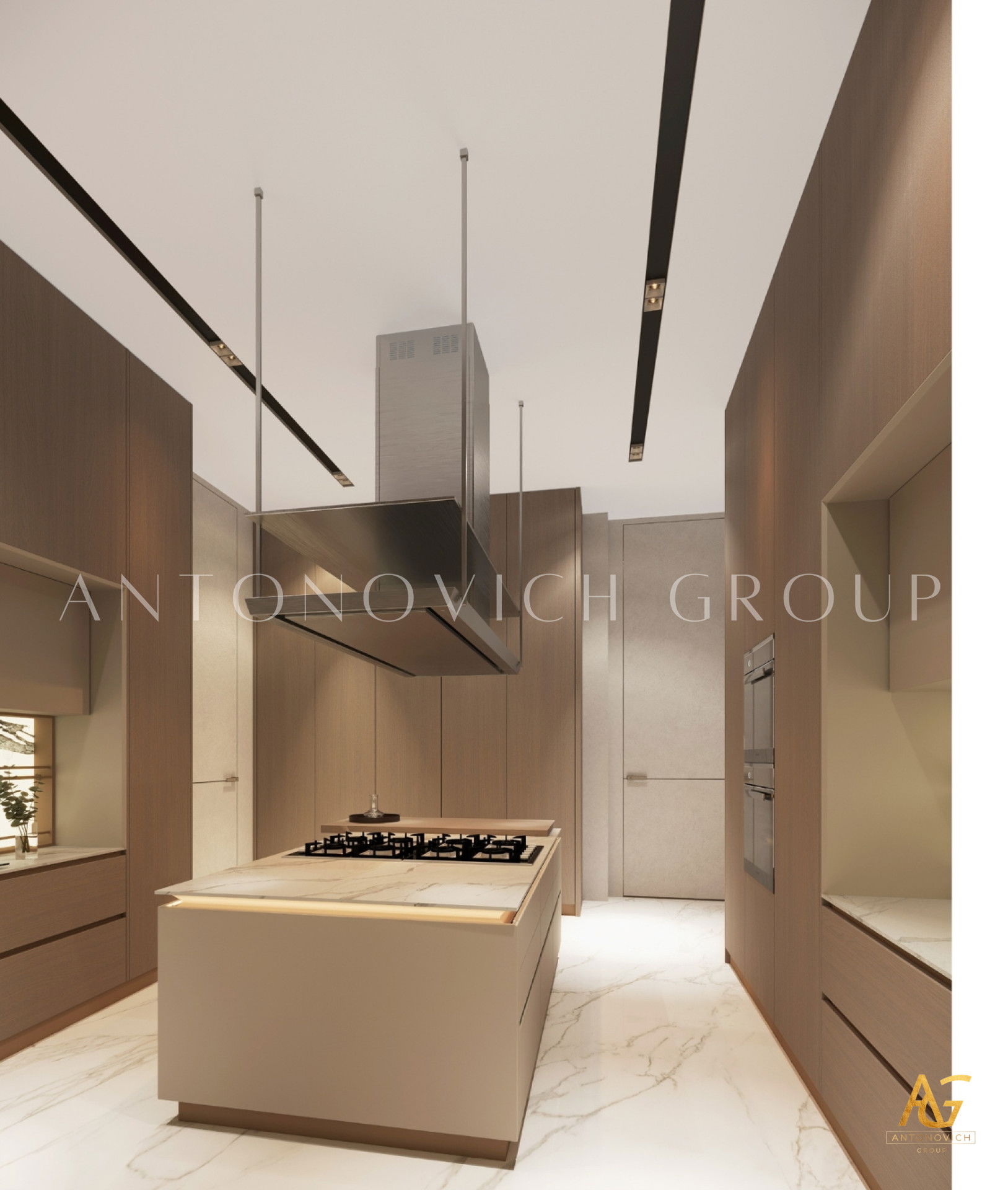 Роскошный интерьер кухни в вилле в Дубае