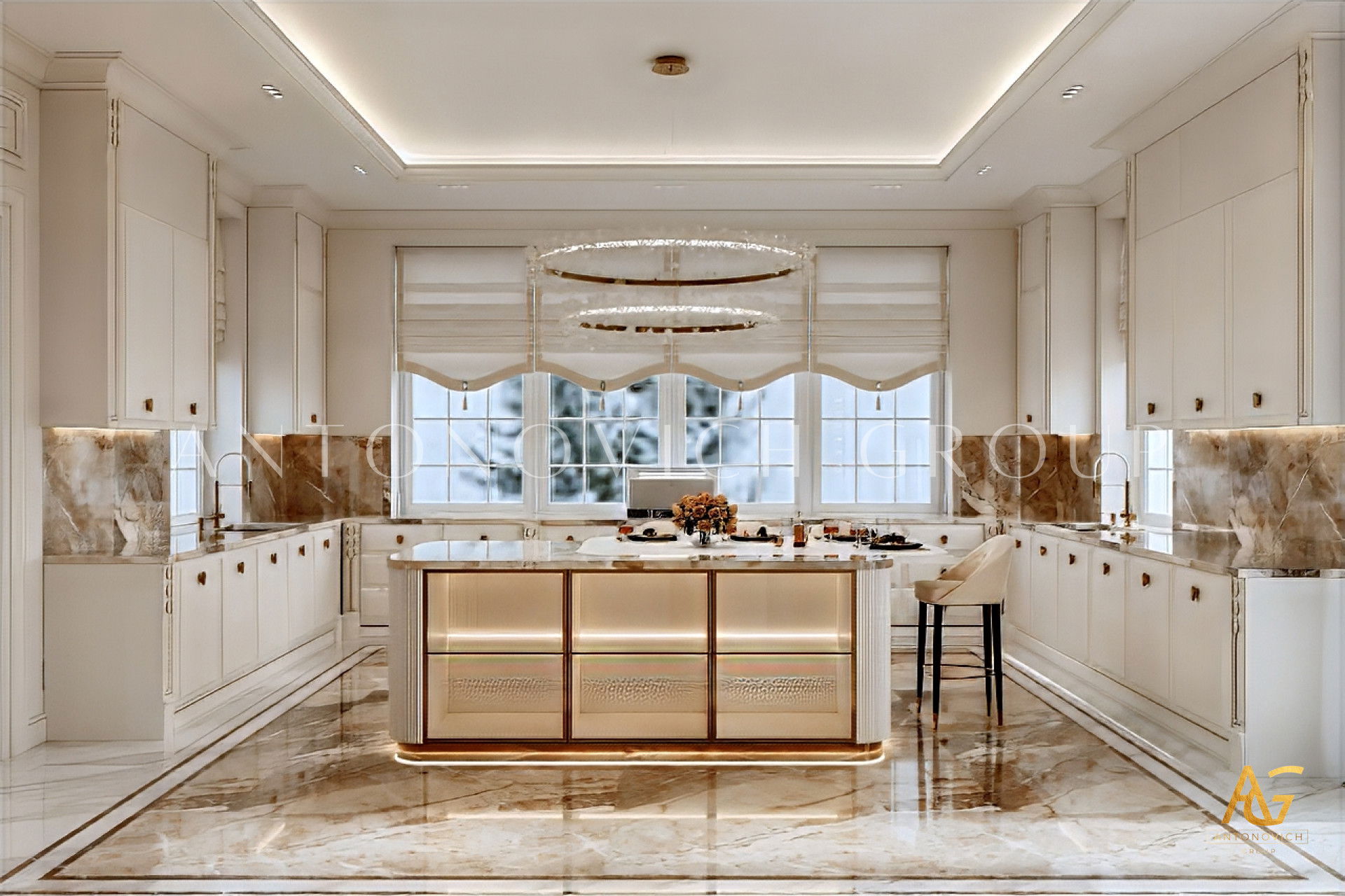 Элегантный интерьер кухни и декор