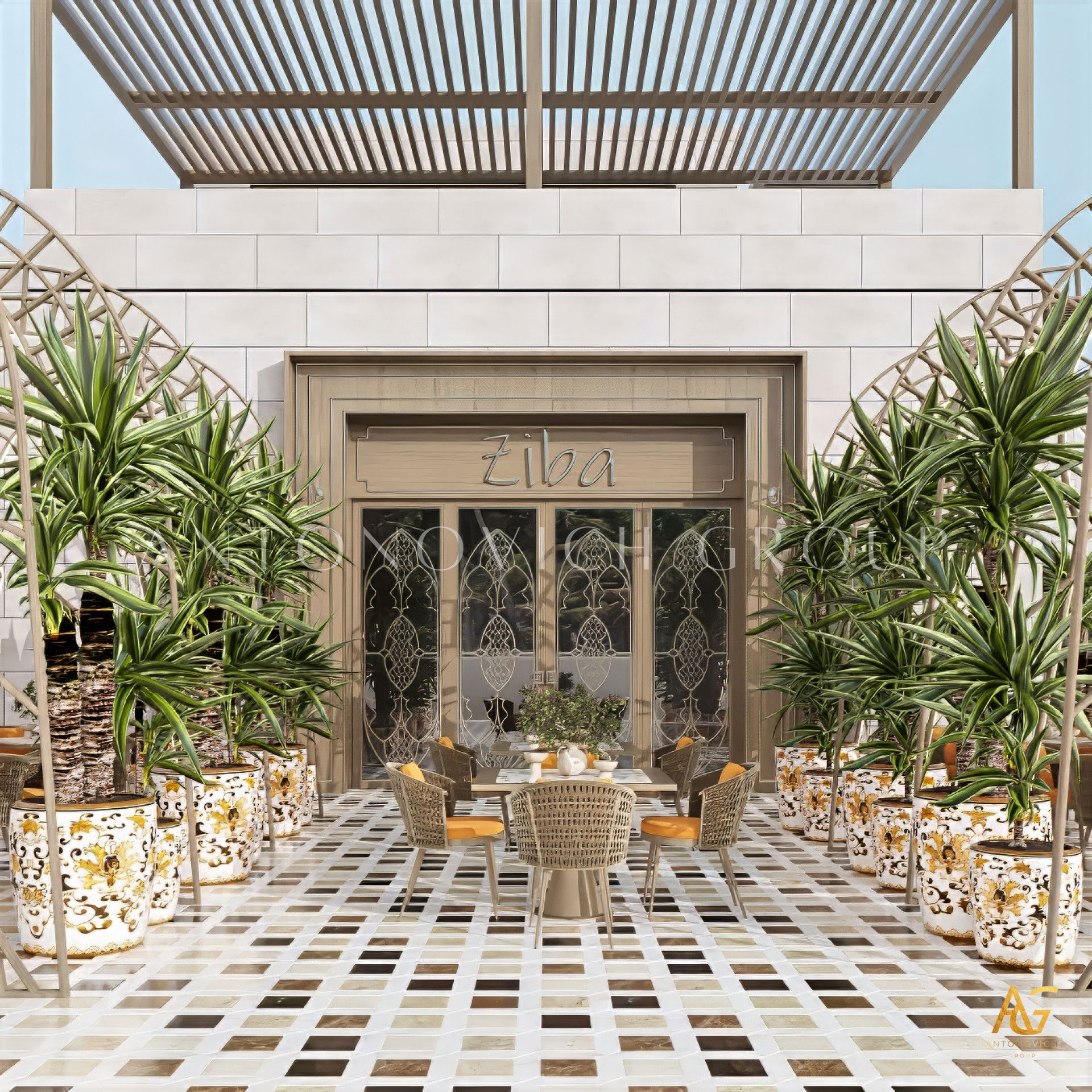 خطط تصميم معماري لمقهي