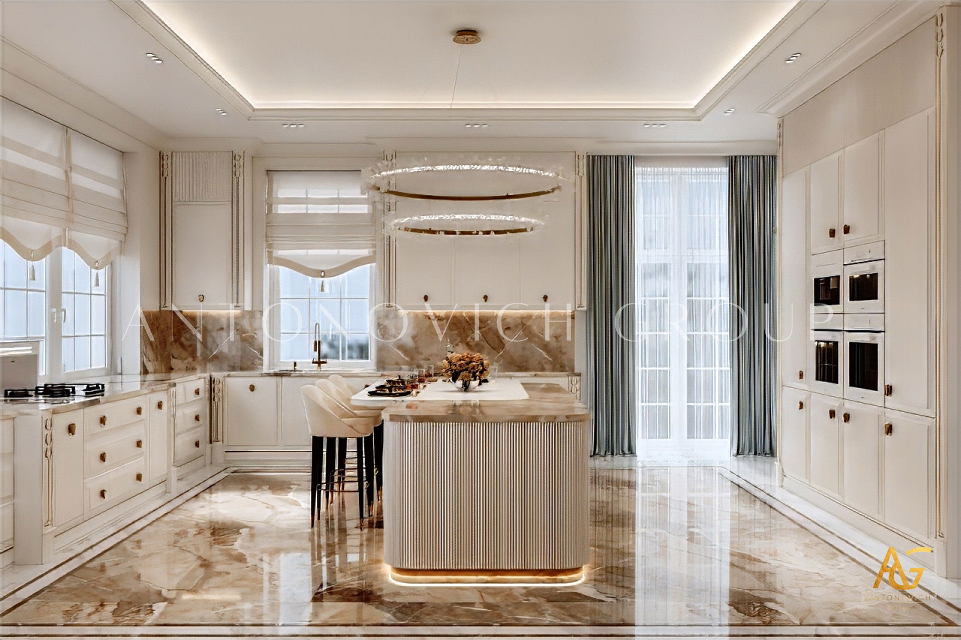 Элегантный интерьер кухни и декор