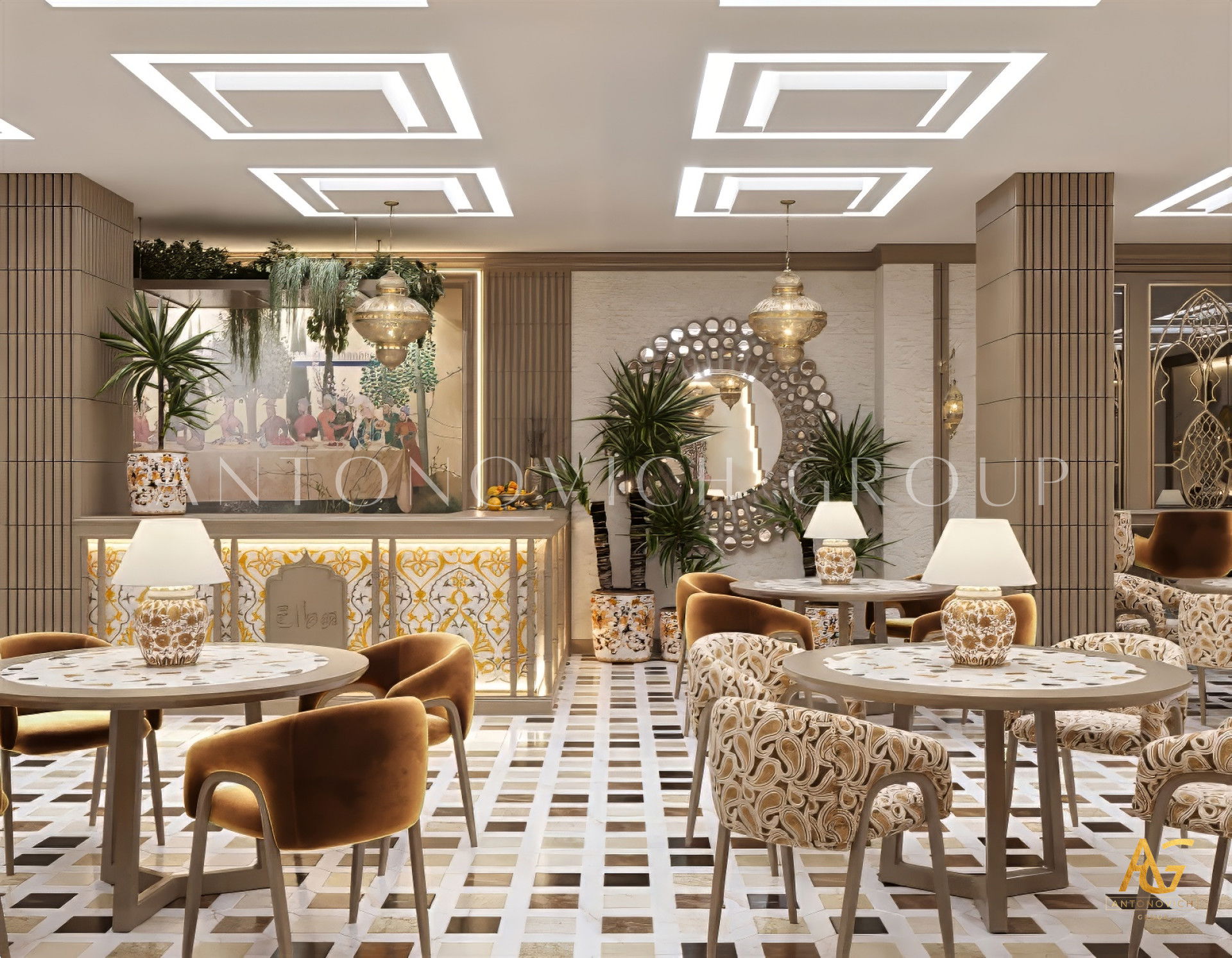 تصميم داخلي حصري لمطعم
