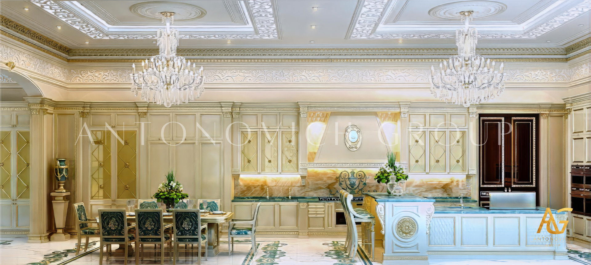 Elegant Blue Kitchen Design