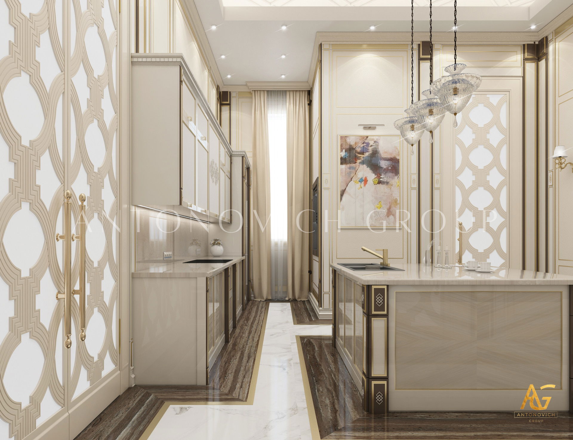 فكرة تصميم مطبخ فاخر حديث