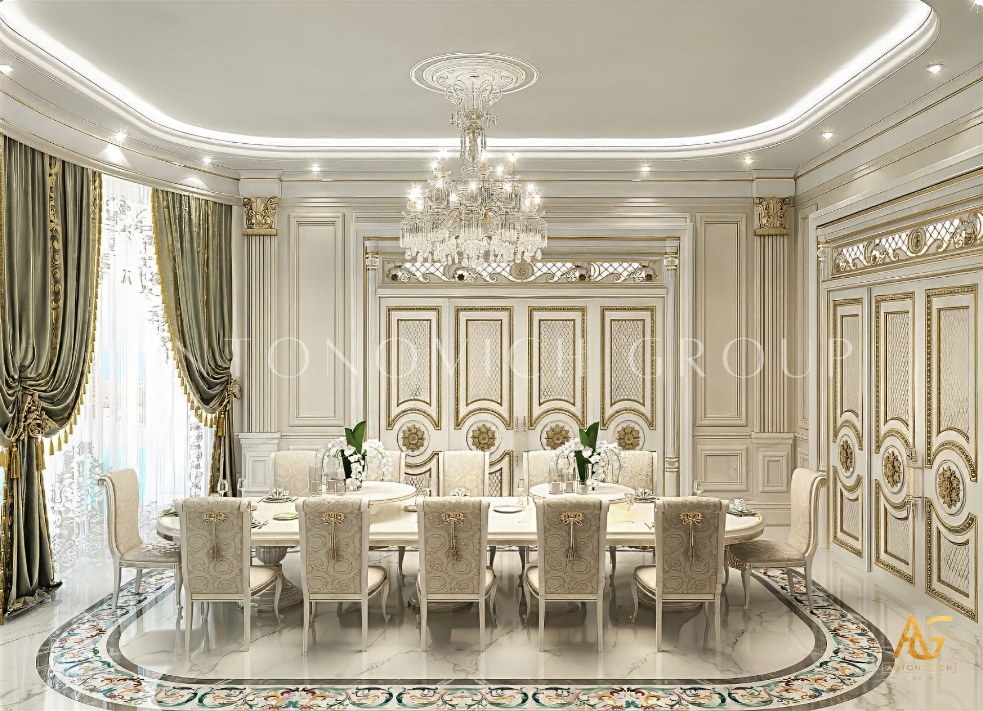 Dining room in classic style