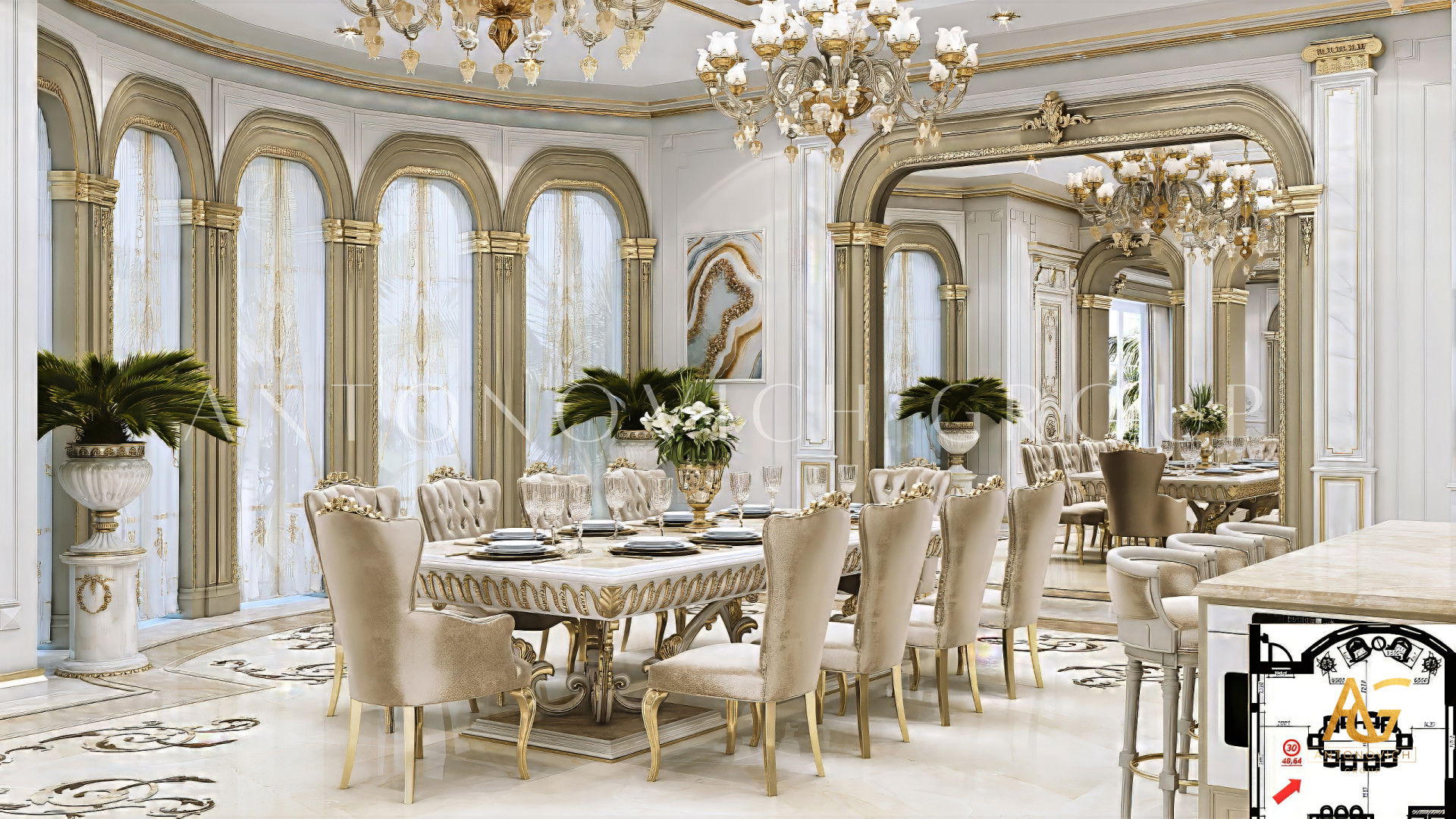 Изысканный дизайн столовой — Антонович Дизайн