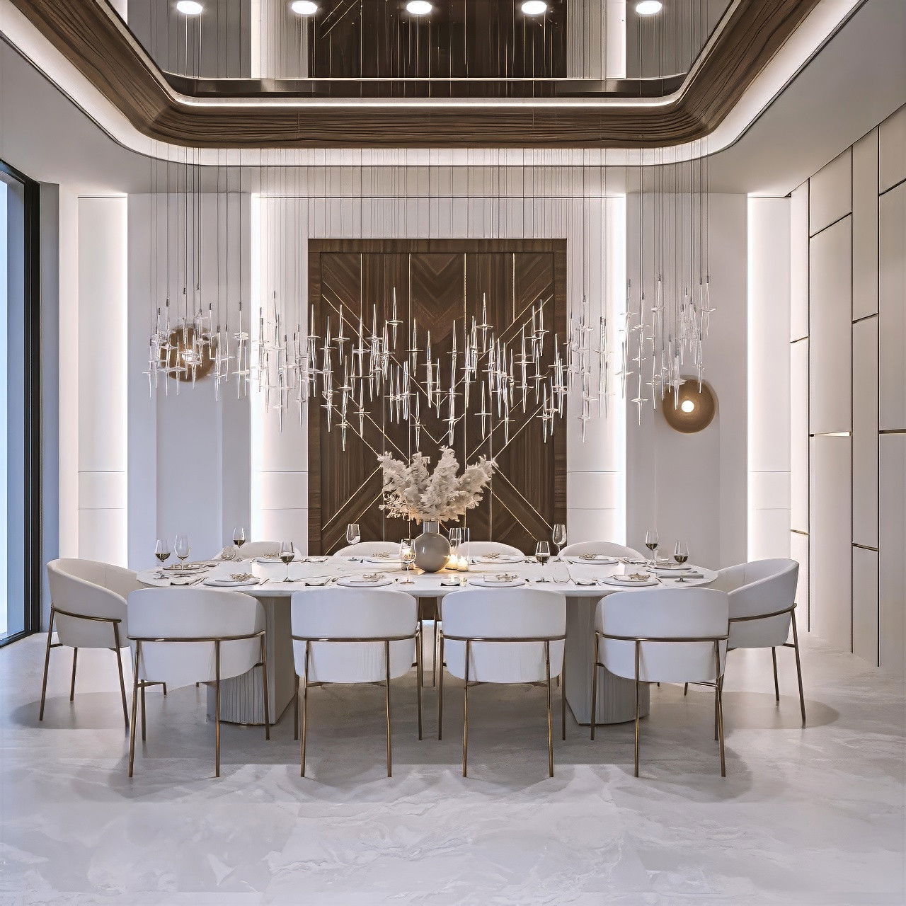 غرفة طعام مشرقة