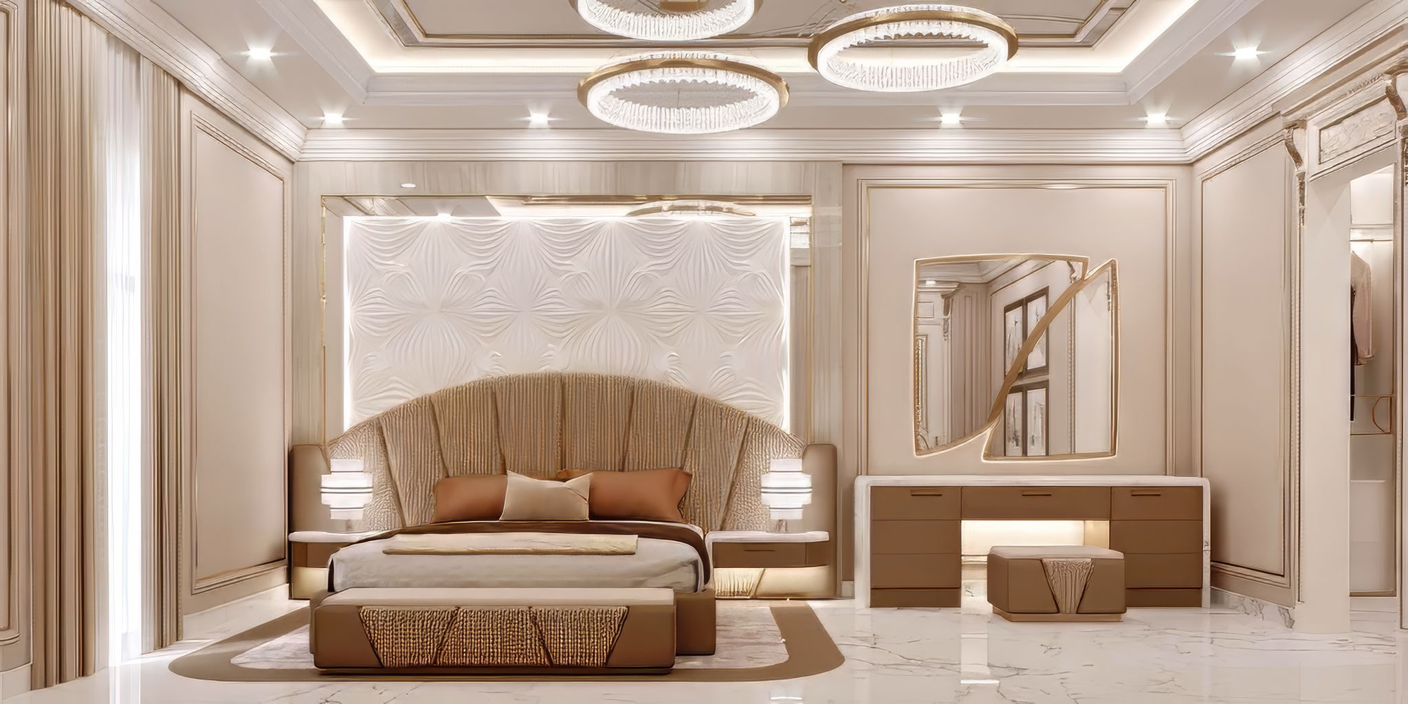 Luxury bedrooms in classic style