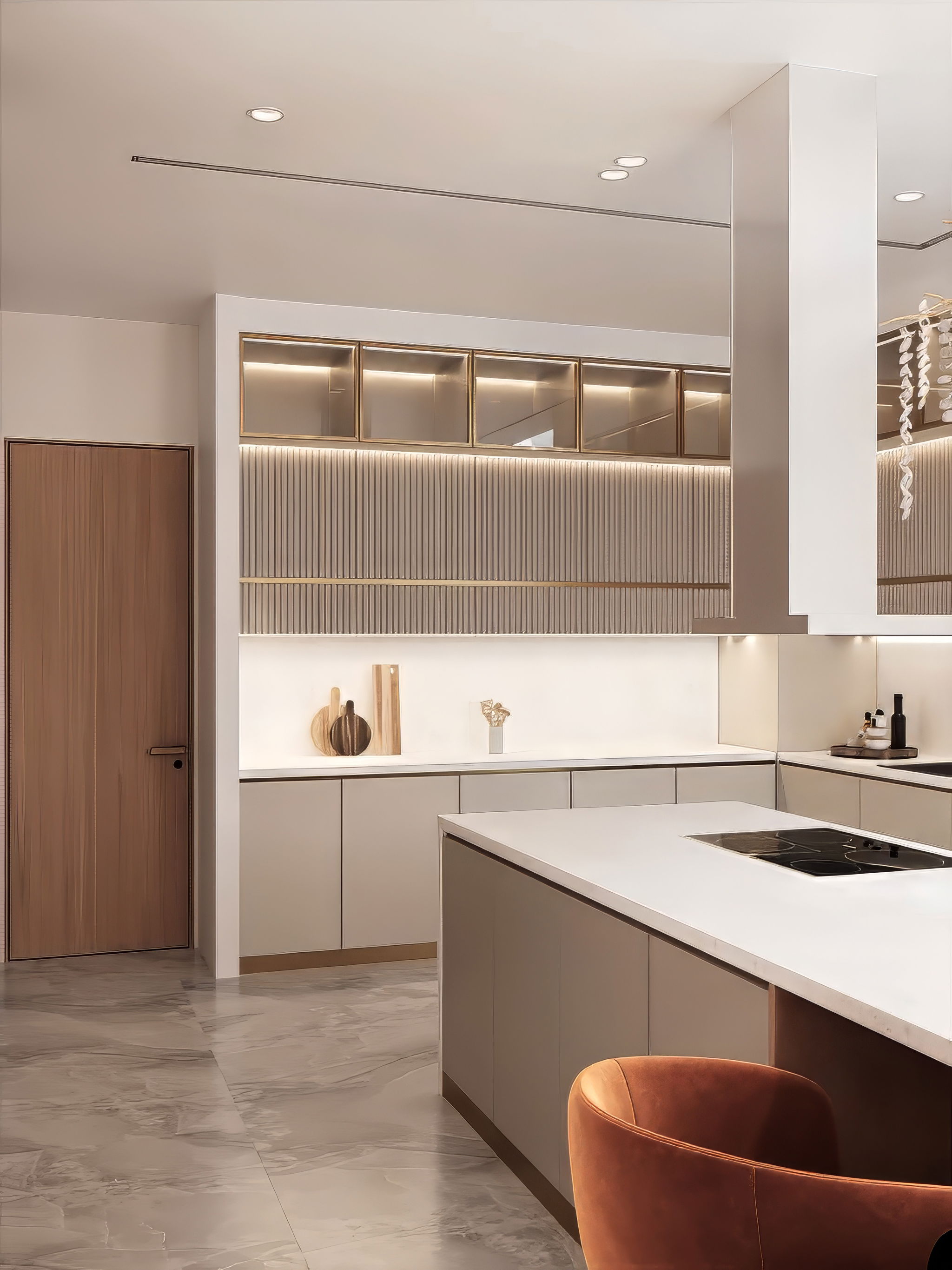 التصميم الداخلي المريح للمطبخ آرت ديكو