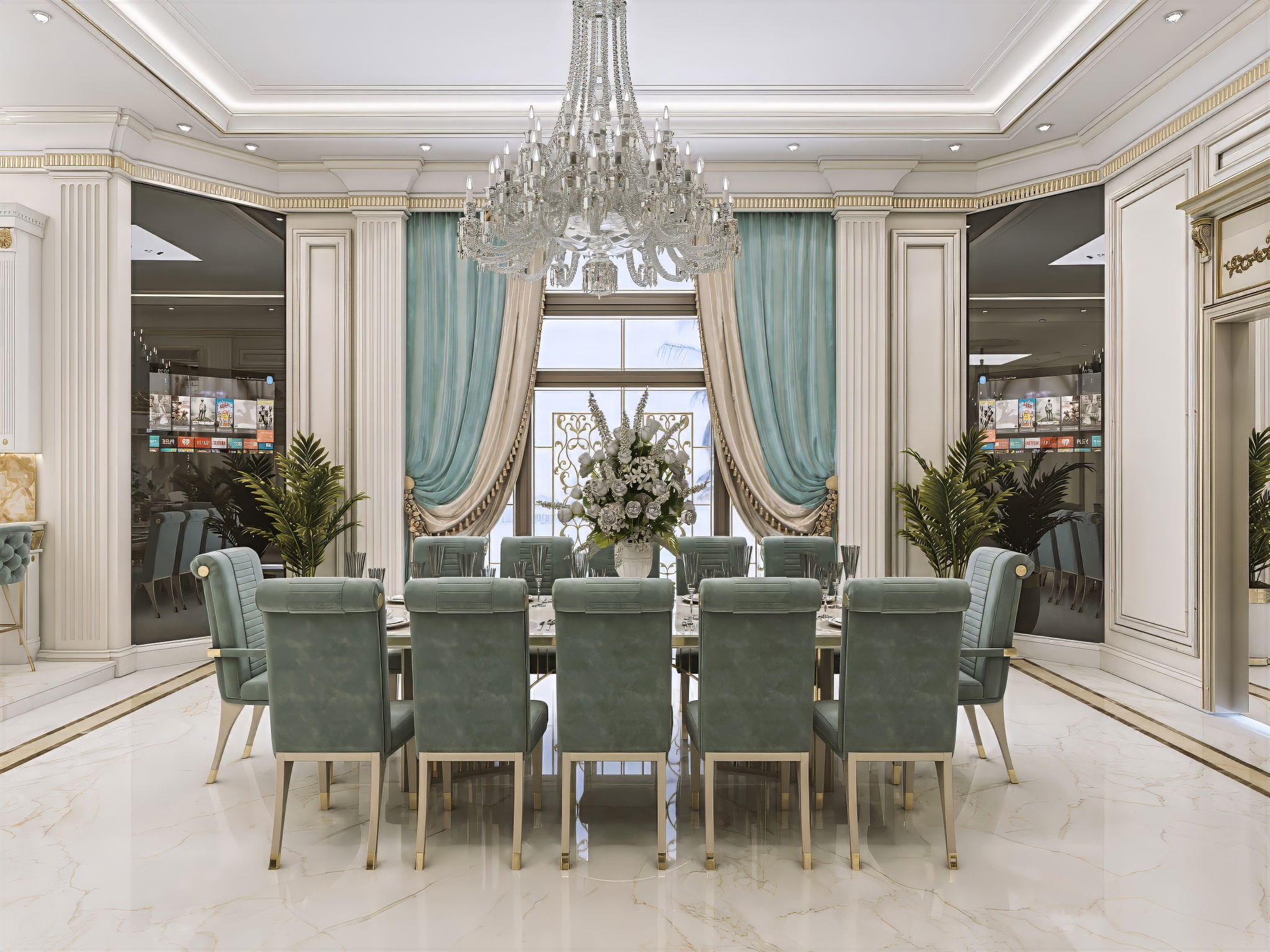 أفضل تصميم داخلي لغرفة الطعام