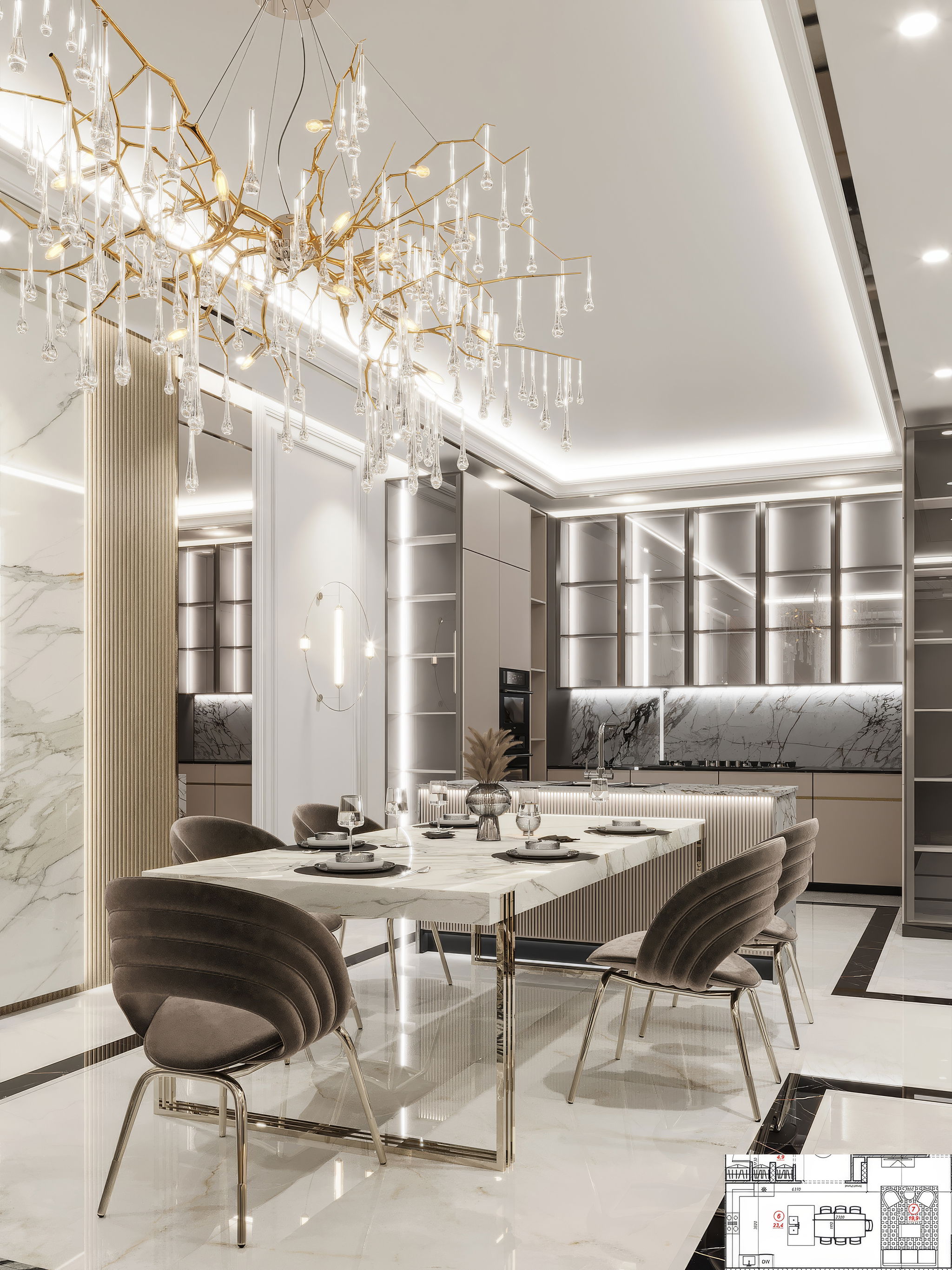 تصميم مطبخ فاخر معاصر